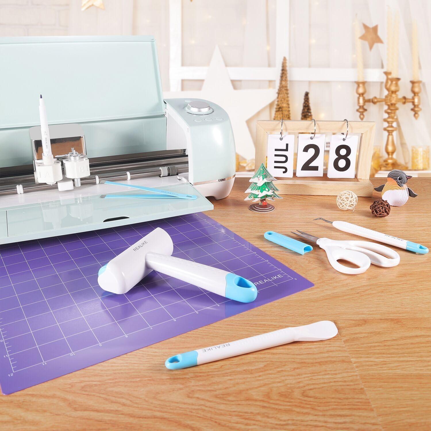 Juego de Rodillo Brayer y Pinzas REALIKE para Manualidades