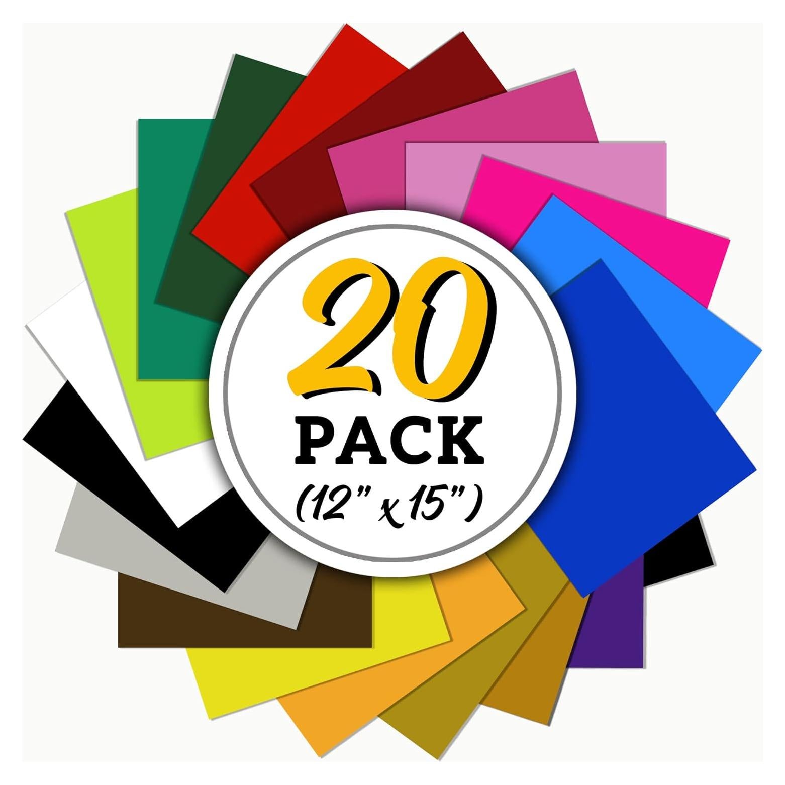 Paquete de Vinilo de Transferencia de Calor EcoRise - 20 Hojas 30.48x38.1cm