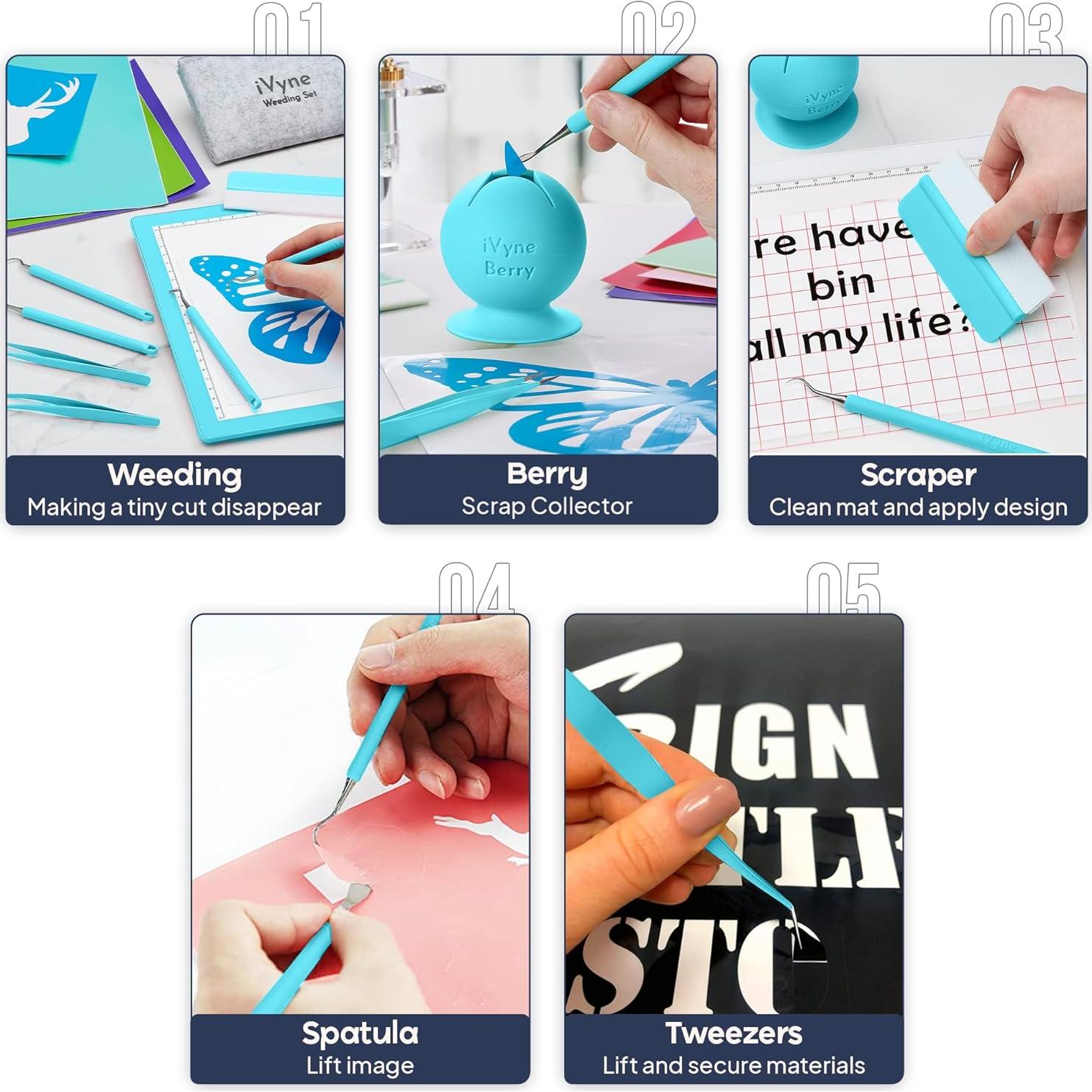 Kit de Herramientas de Deshierbe iVyne 8 Piezas Azul Berry