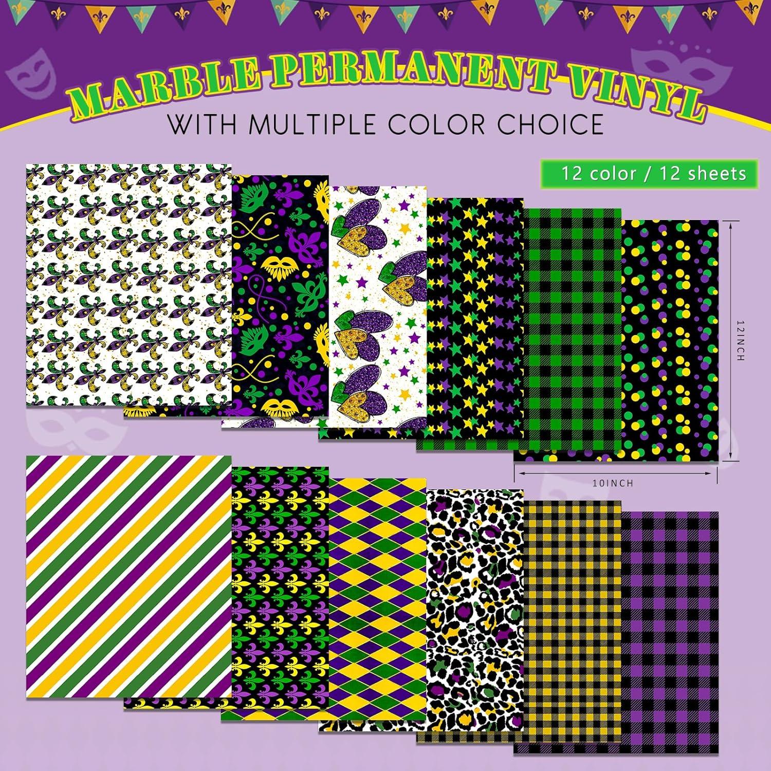 Vinilo Permanente Tintnut Mardi Gras 12 Hojas 30.48x25.4cm