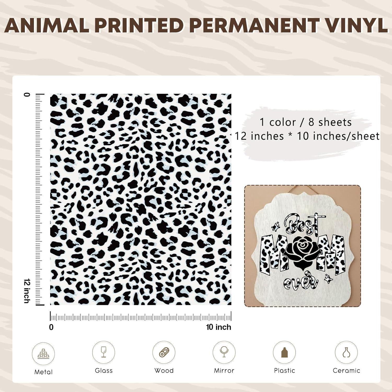 Vinilo Adhesivo Permanente Tintnut Leopardo 8 Hojas 30x25cm