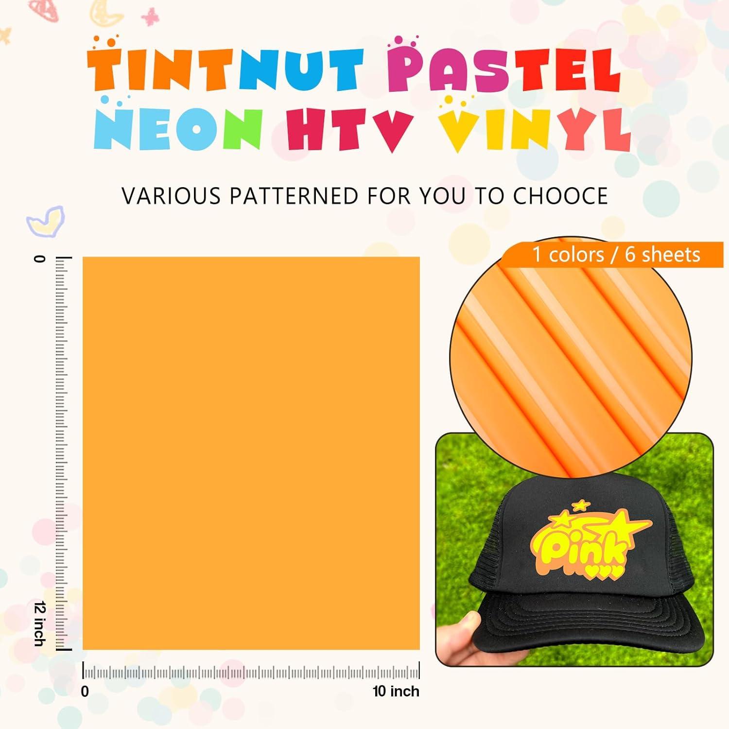 Vinilo de Transferencia de Calor Tintnut Amarillo Neón 6 Hojas 30.48x25.4cm