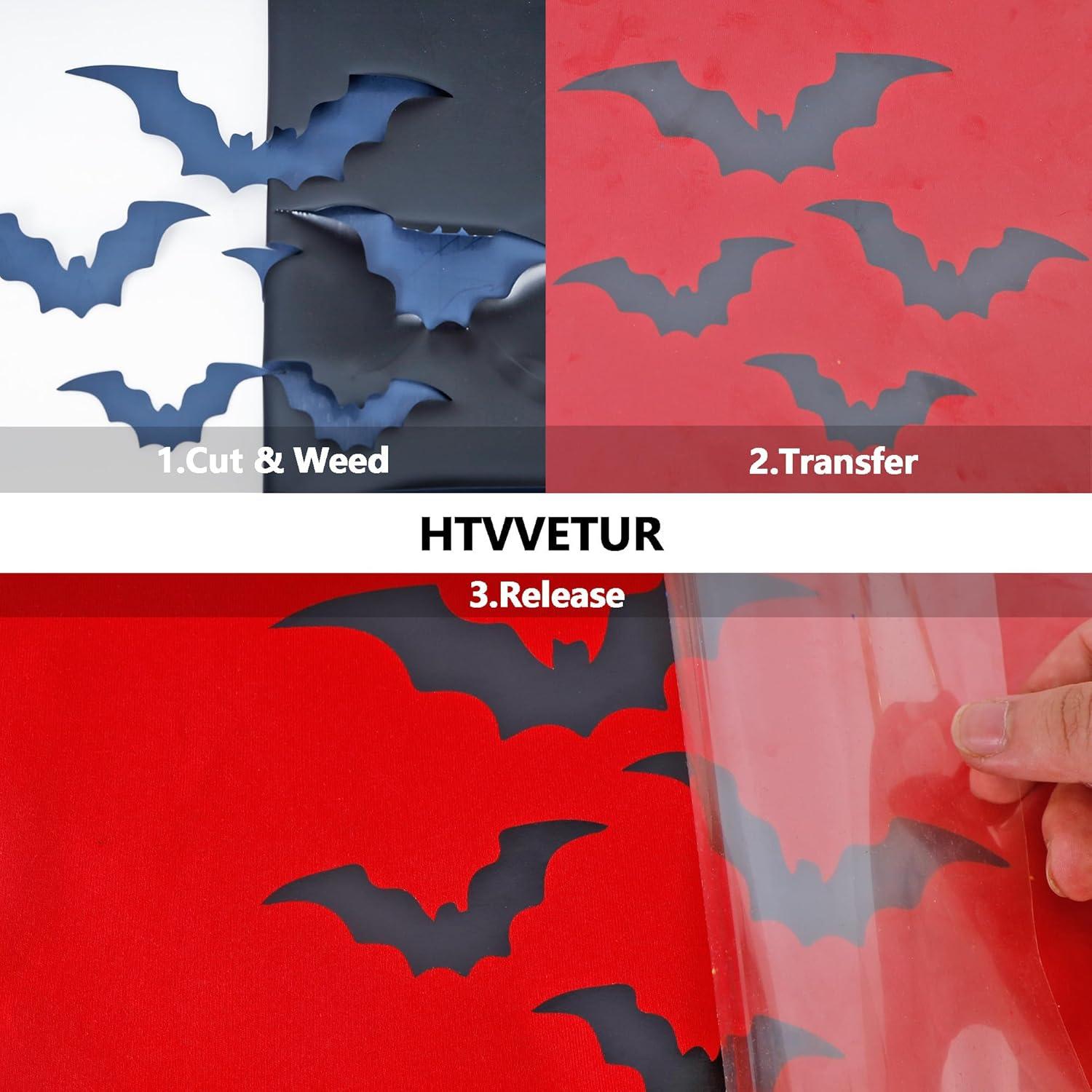 Vinilo de Transferencia de Calor HTVVETUR 1.52m Negro Mate