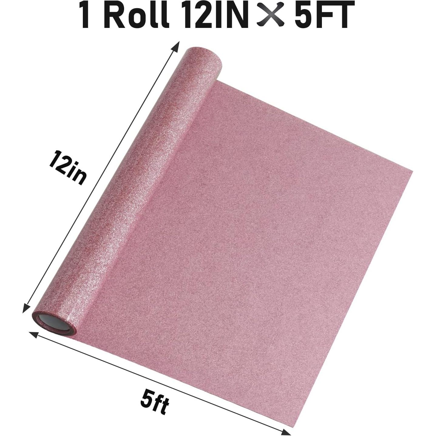 Vinilo de Transferencia de Calor Glitter Bonnyhtv 30.48x1.52m Rosa