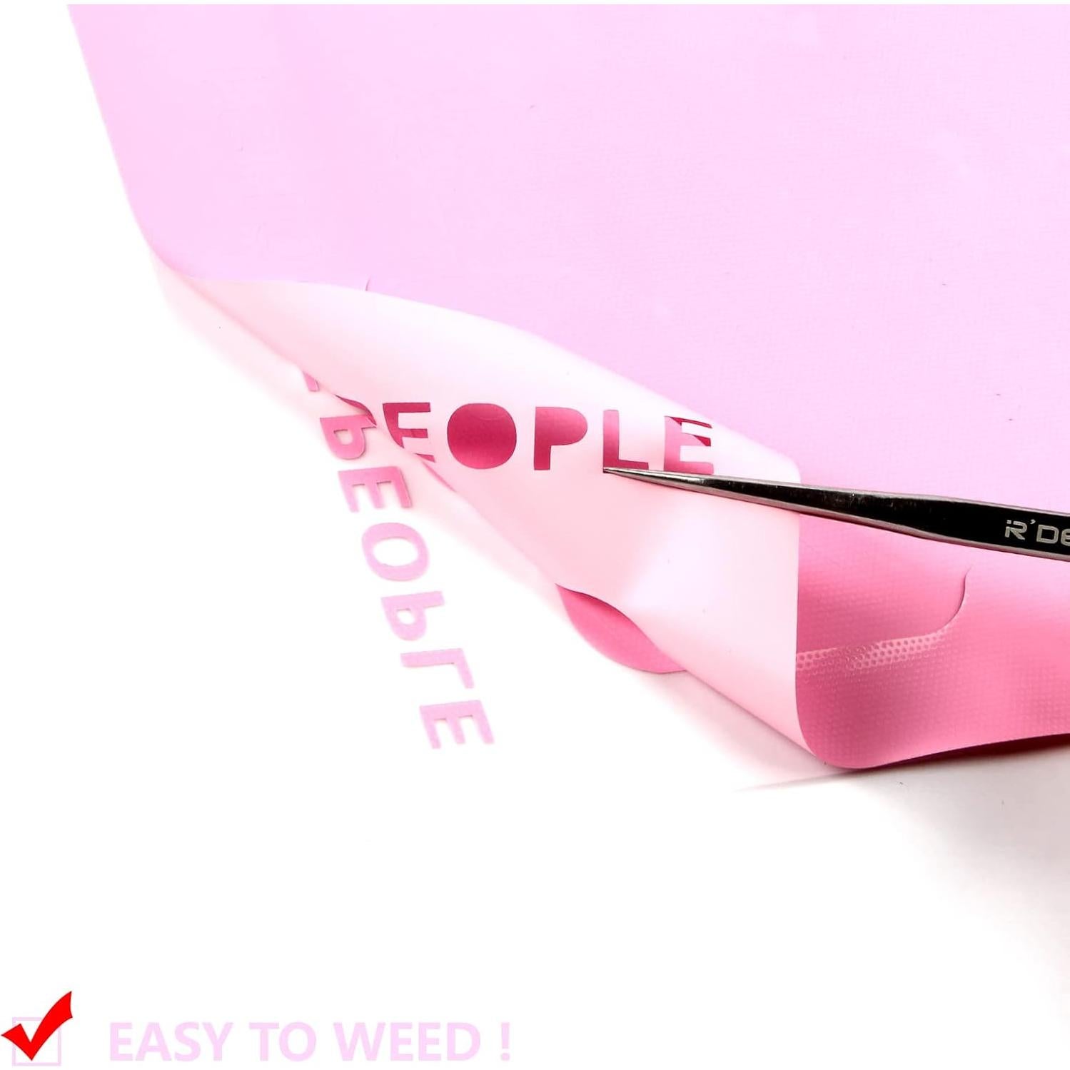 Vinilo de Transferencia de Calor Rosa Kenteer 10 Hojas 30.48x25.4cm