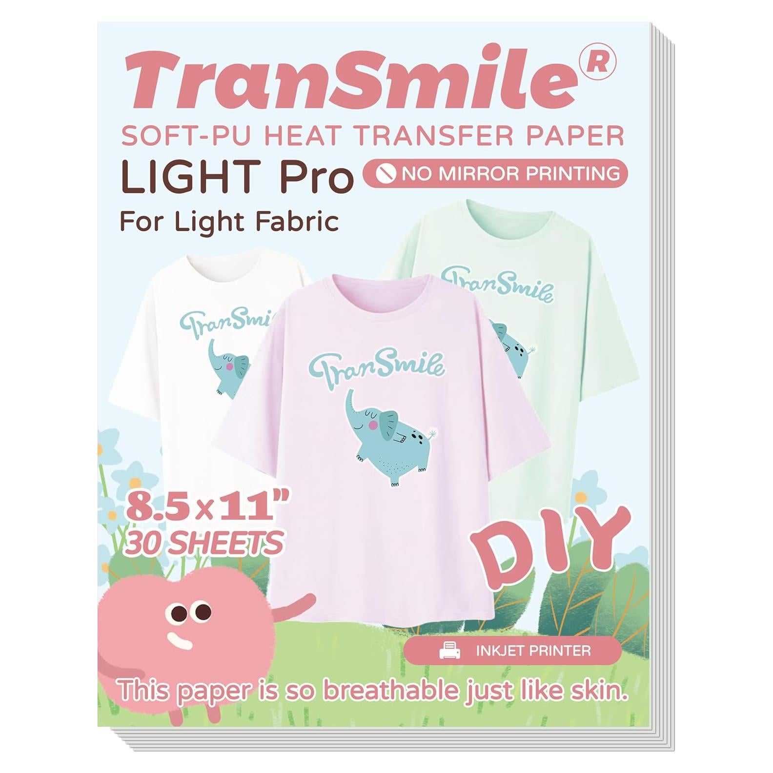 Papel de Transferencia de Calor TranSmile PU 30 Hojas 21.6x27.9 cm
