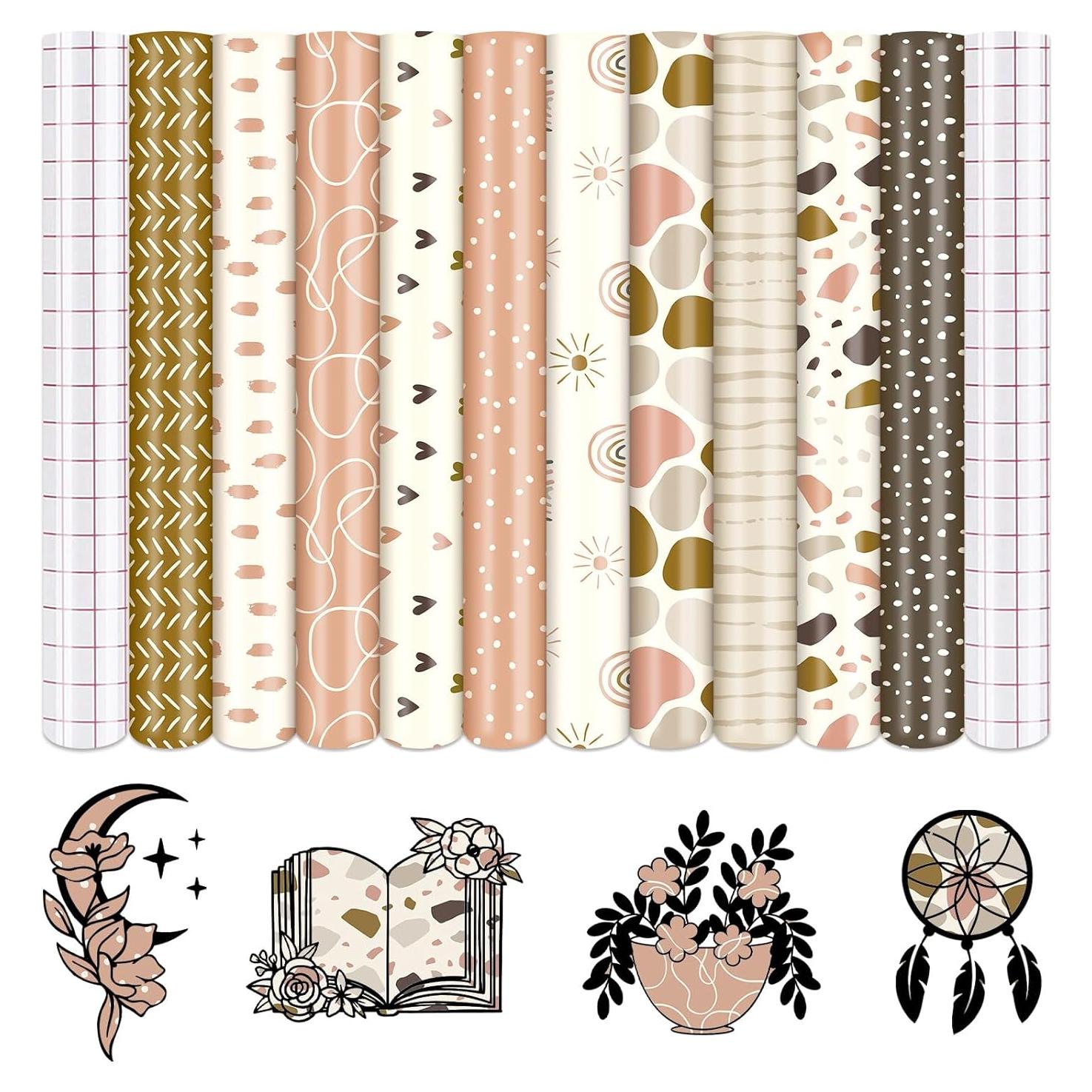 Vinilo Adhesivo Permanente Boho Tintnut - 10 Hojas 30.48x25.4cm