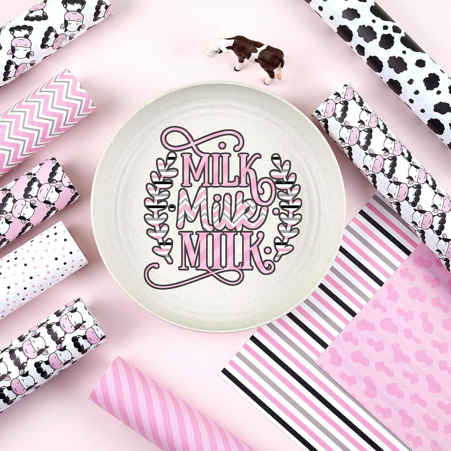 Vinilo Adhesivo Permanente Tintnut Patrón Vaca 10 Hojas 30.48x25.4cm