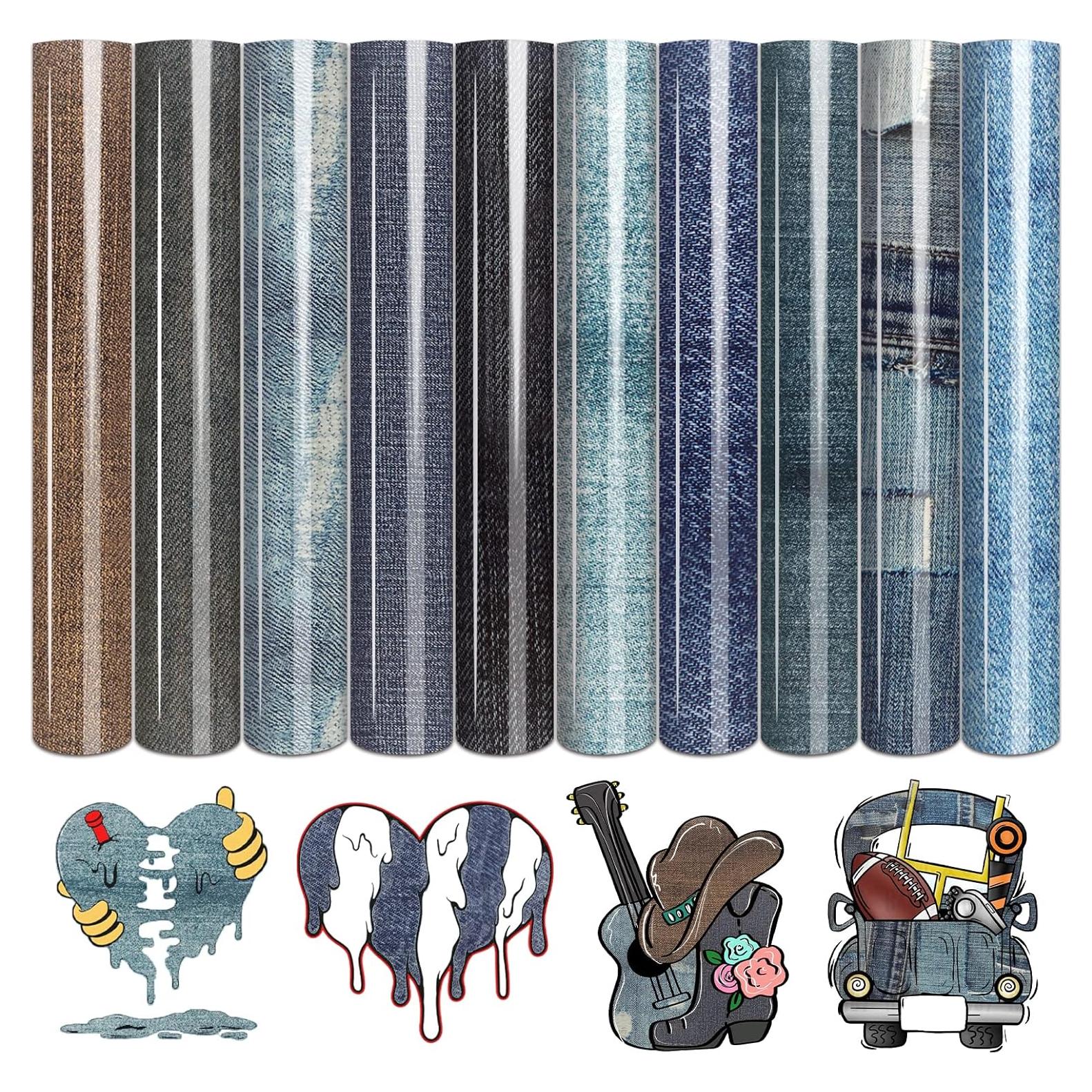 Vinilo HTV Tintnut 10 Hojas 30.48x25.4 cm Patrón Jeans