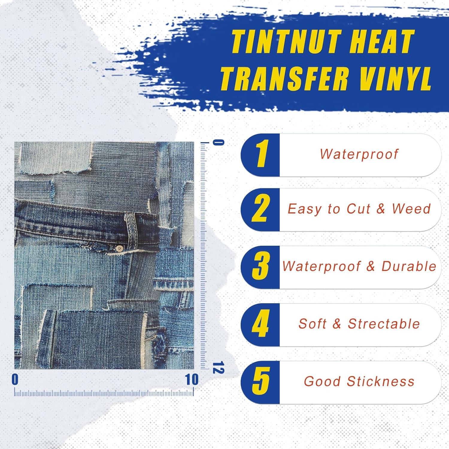 Vinilo HTV Tintnut 10 Hojas 30.48x25.4 cm Patrón Jeans