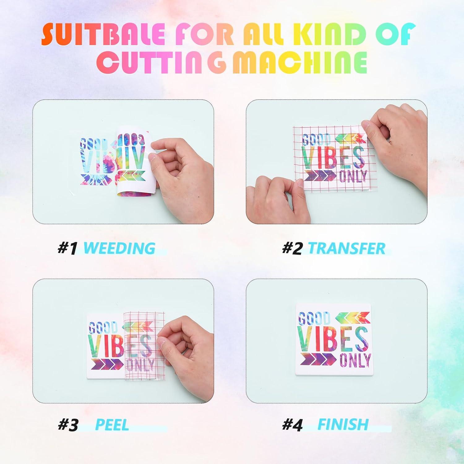 Vinilo Adhesivo Permanente Tintnut Tie Dye 8 Hojas 30.48x25.4cm