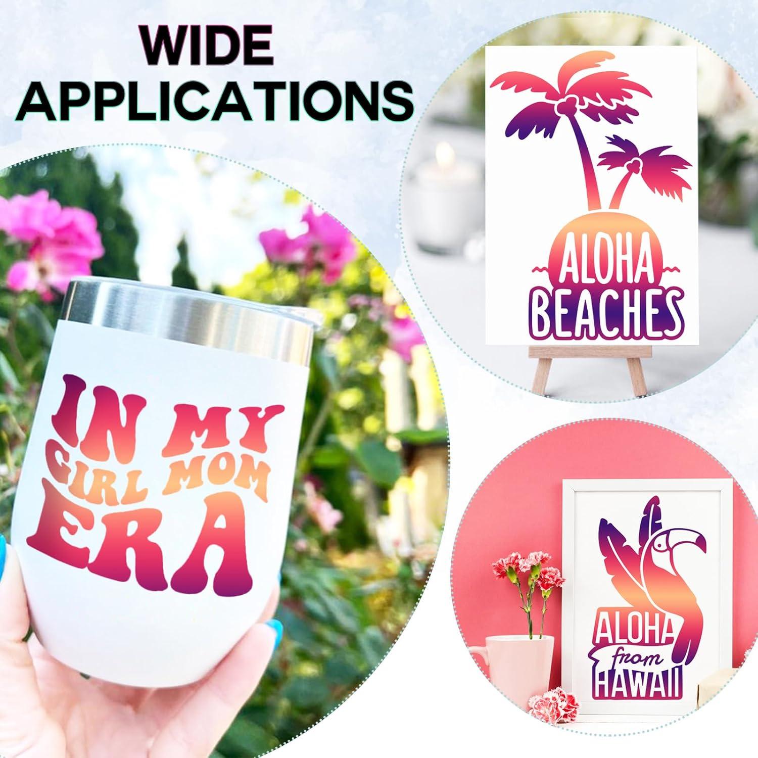 Vinilo Permanente Gradiente Naranja Púrpura Tintnut - 8 Hojas 30.48x25.4cm