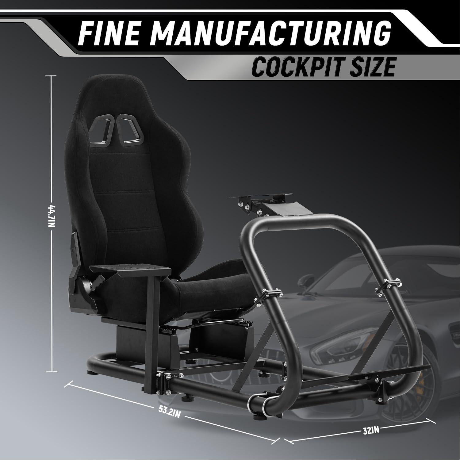 Cockpit de Simulador de Conducción Marada Ajustable para Volante