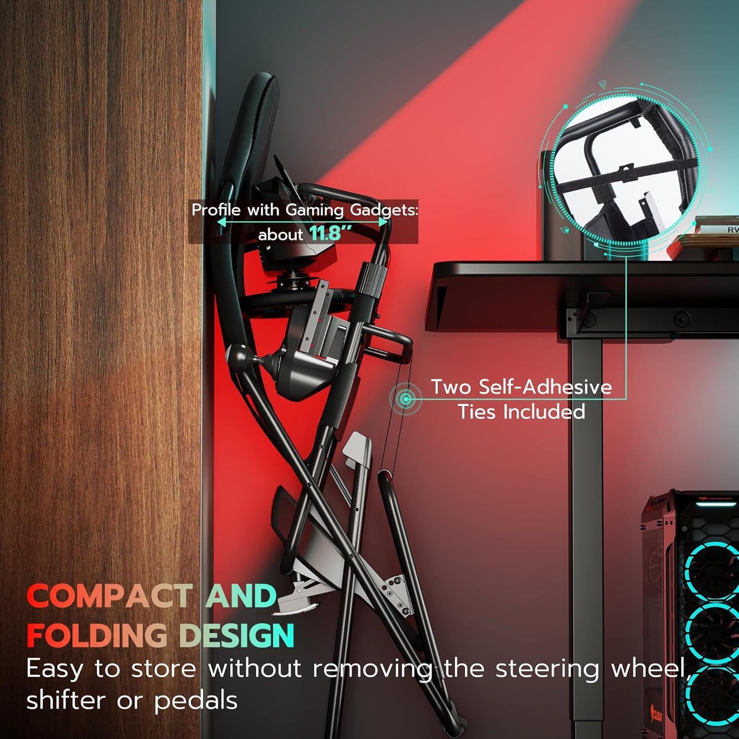 Cockpit de Simulación de Carreras ARES WING Plegable 10.1 kg