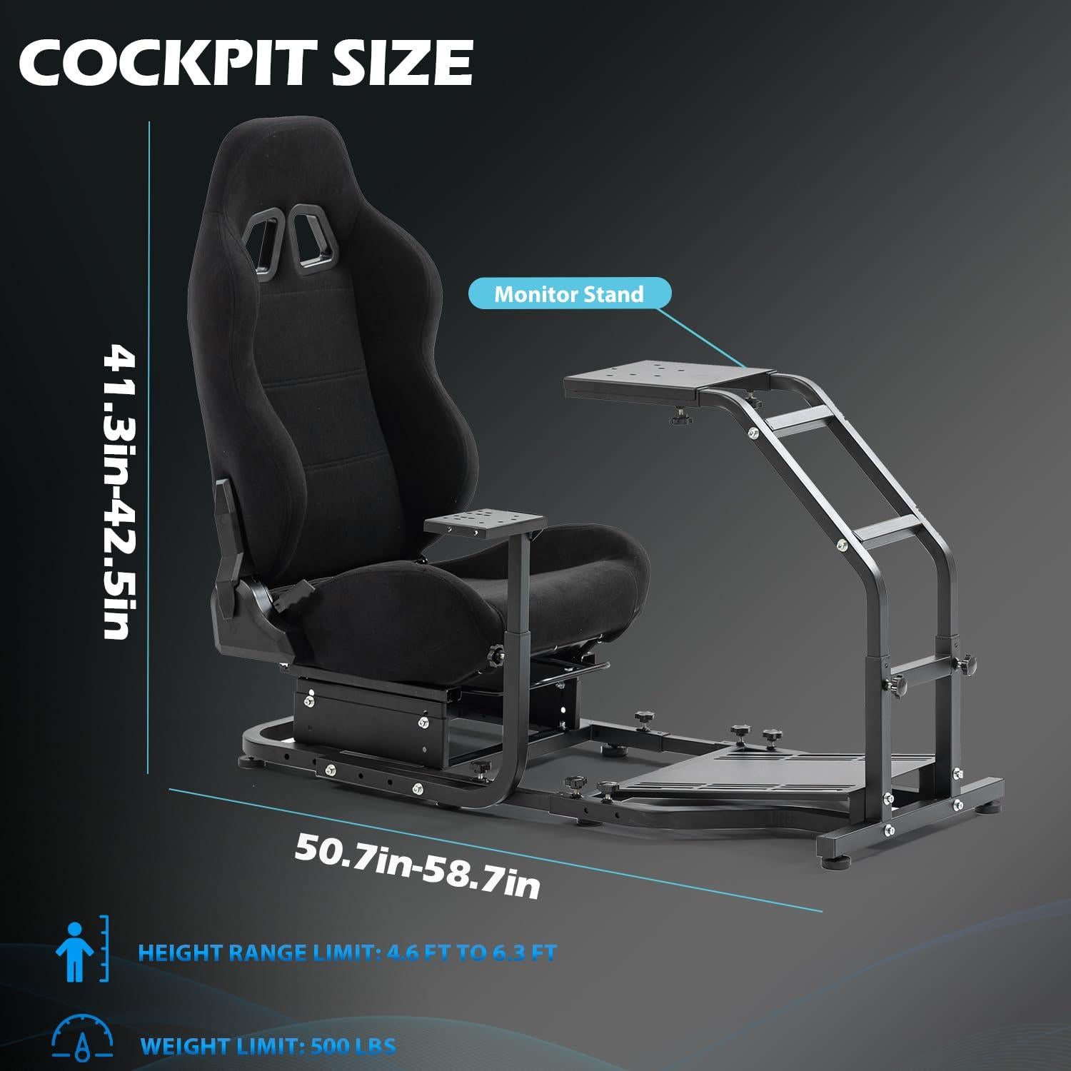 Cockpit de Simulador de Carreras Anman con Asiento Ajustable