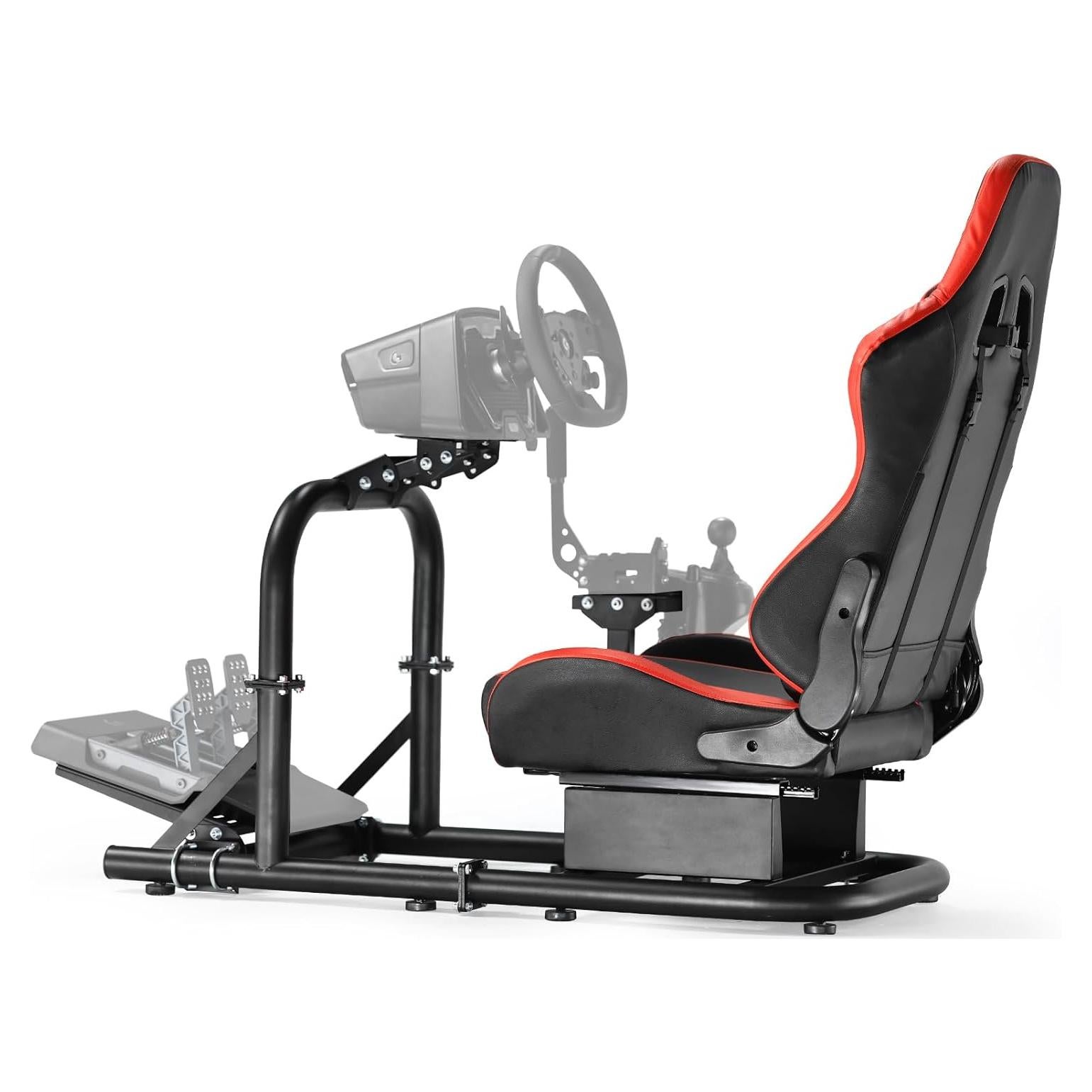 Cockpit de Simulador de Carreras Anman con Asiento Rojo