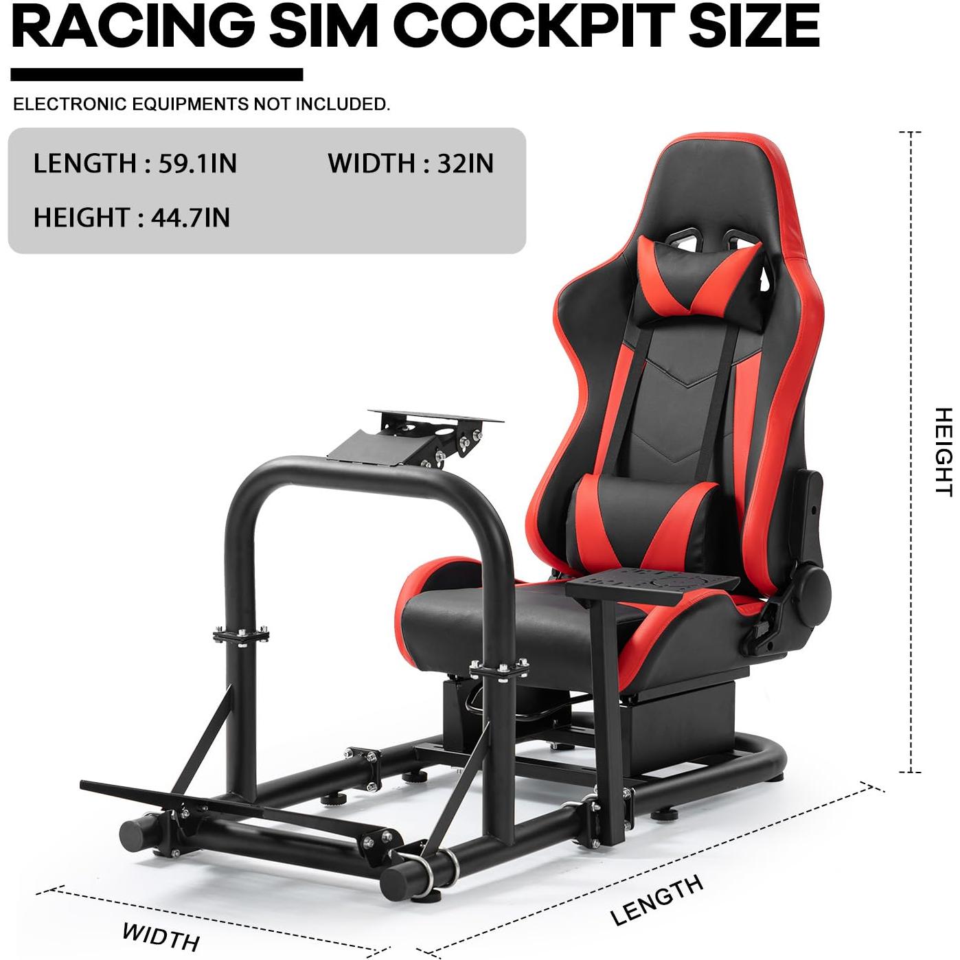 Cockpit de Simulador de Carreras Anman con Asiento Rojo