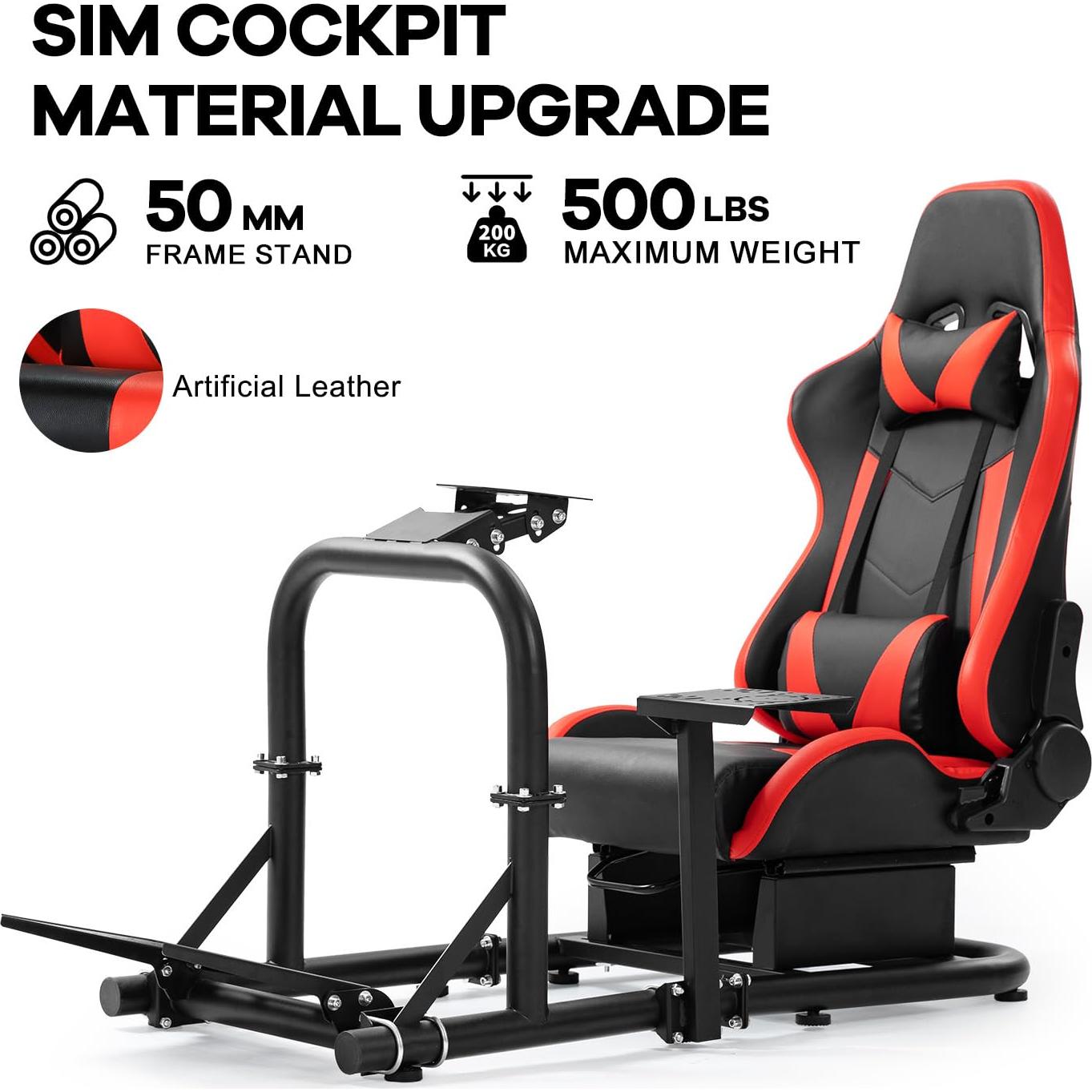 Cockpit de Simulador de Carreras Anman con Asiento Rojo