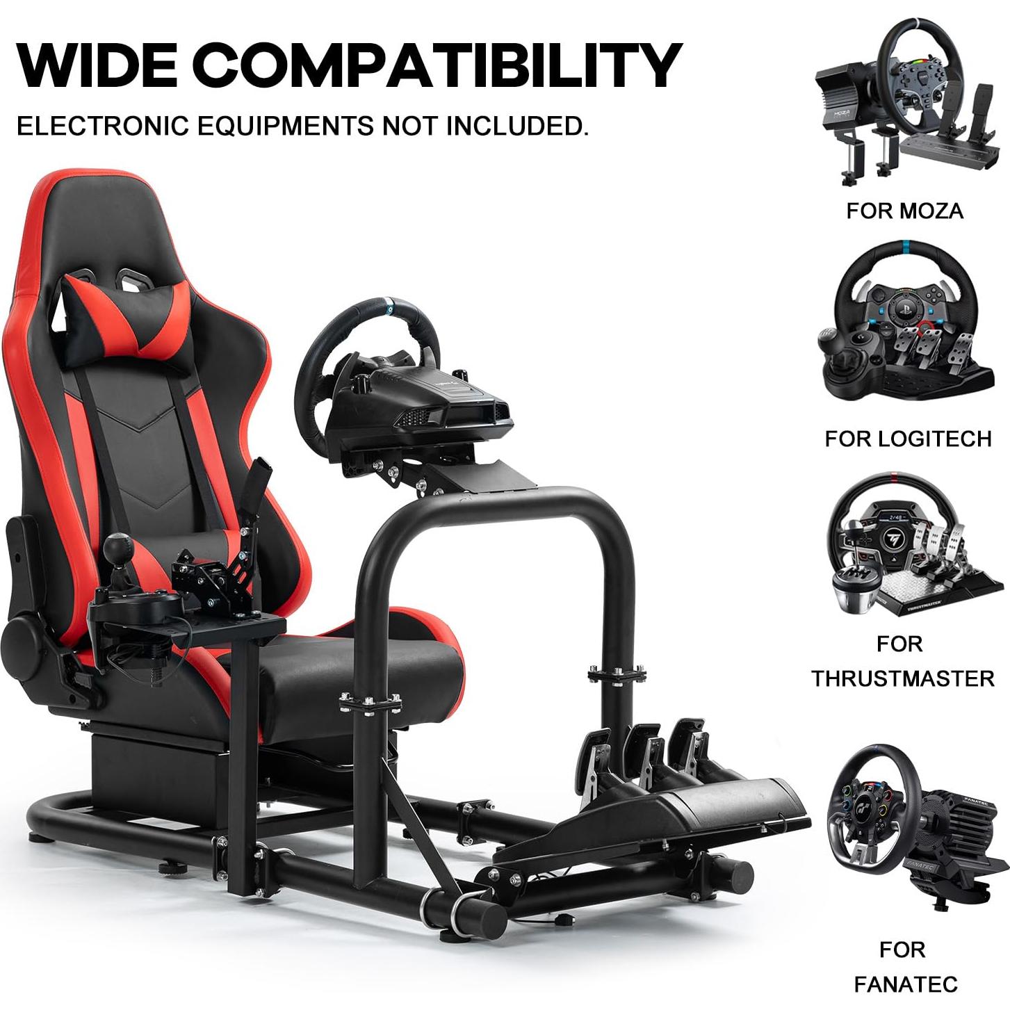 Cockpit de Simulador de Carreras Anman con Asiento Rojo