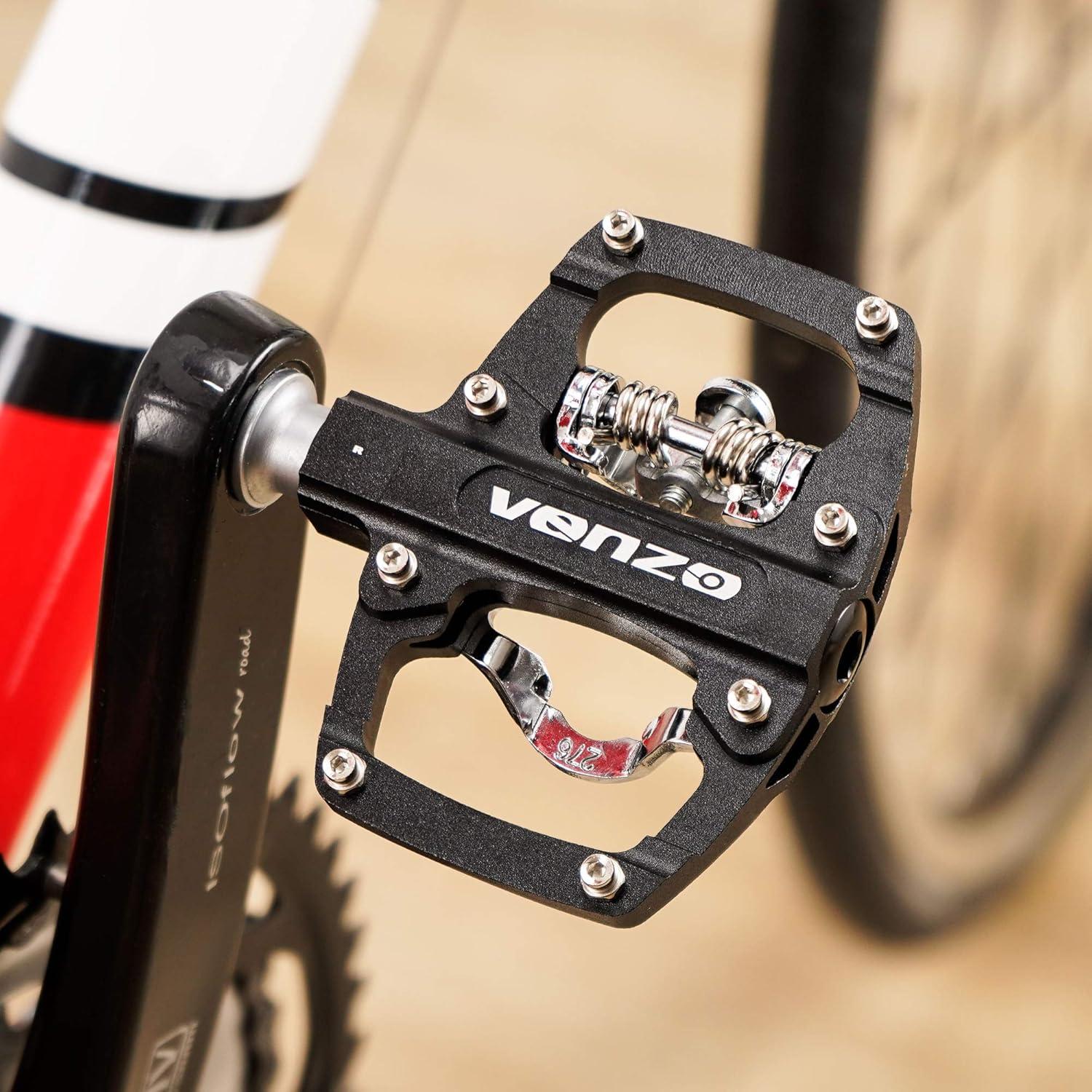 Pedales Clipless Venzo SPD Aluminio 85x80mm Doble Cara