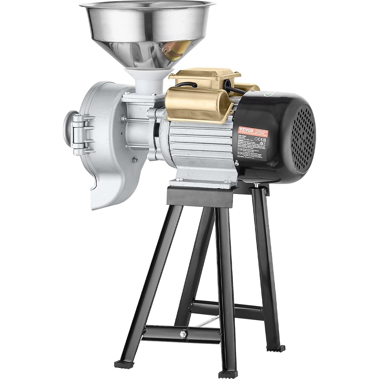 Molinillo de Granos Eléctrico VEVOR 3000W con Embudo Ajustable