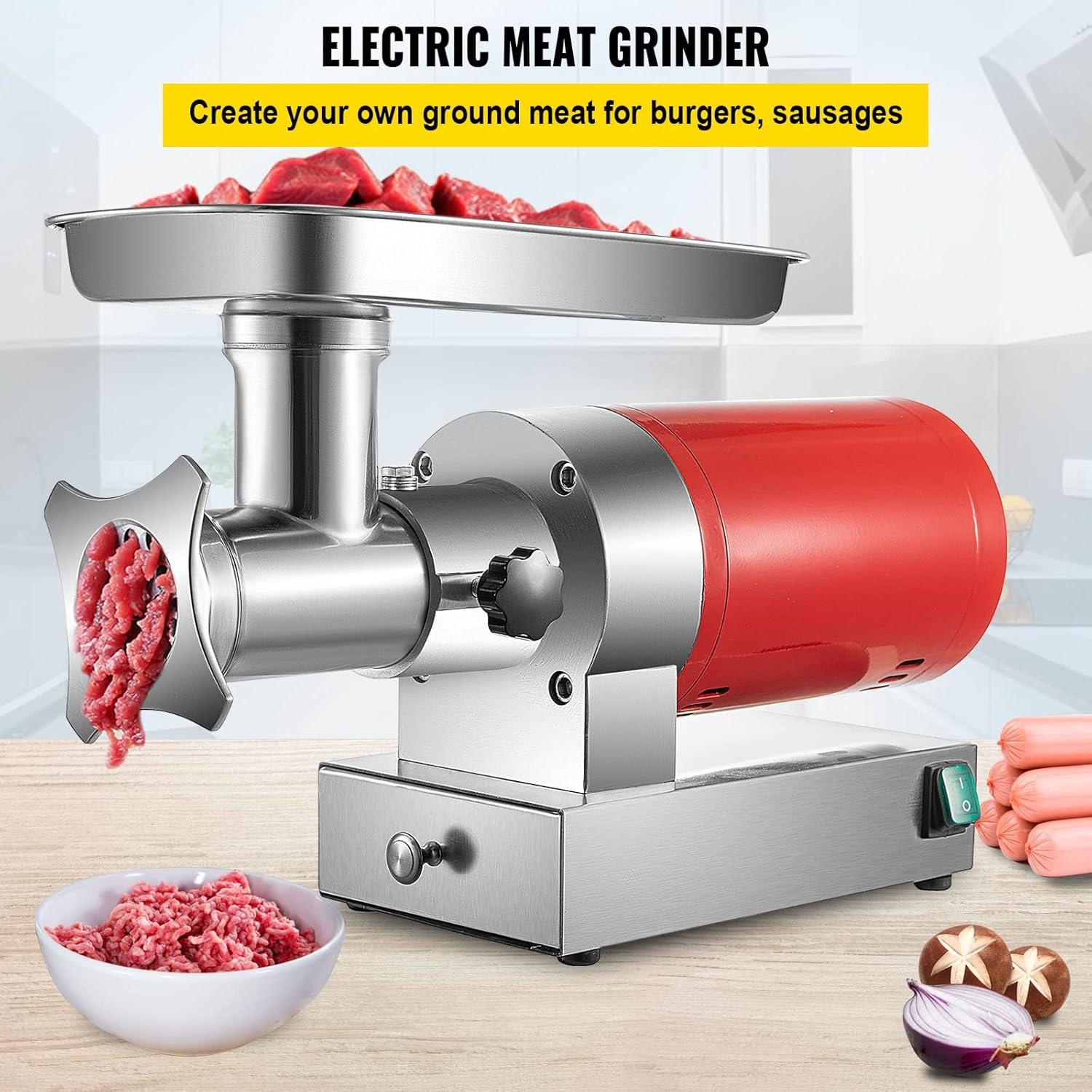 Picadora de Carne Eléctrica VEVOR 1100W 299.37 kg/h Acero Inox