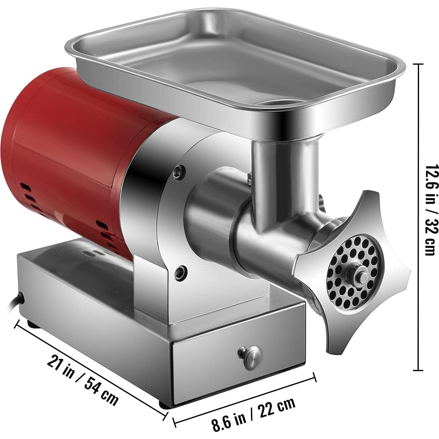 Picadora de Carne Eléctrica VEVOR 1100W 299.37 kg/h Acero Inox