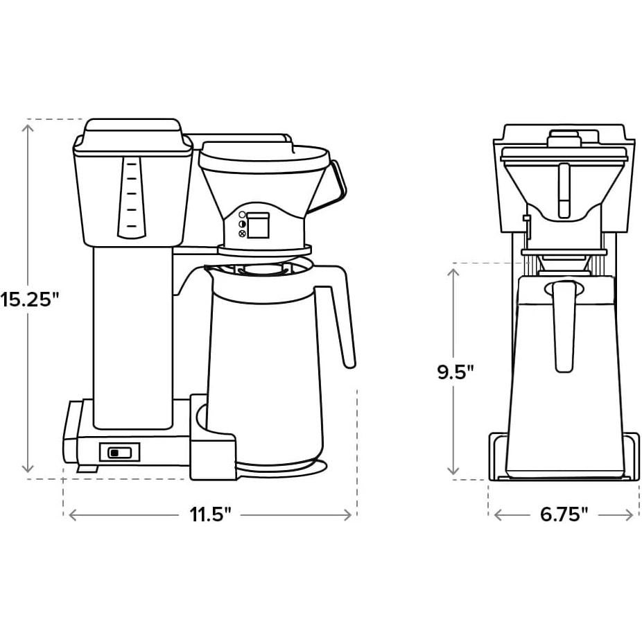 Cafetera de Goteo Technivorm Moccamaster KBT 1.18L Plata