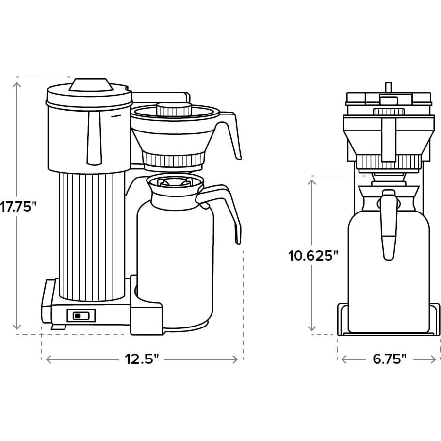 Cafetera de Goteo Technivorm Moccamaster 39340 CDT 1.77L Plata
