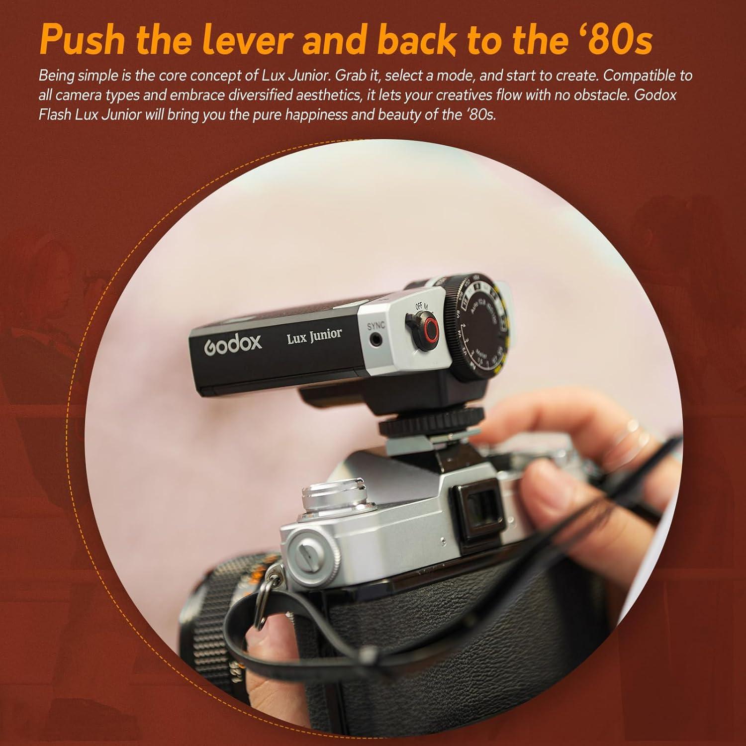 Flash Godox Lux Junior Retro GN12 6000K para Cámara