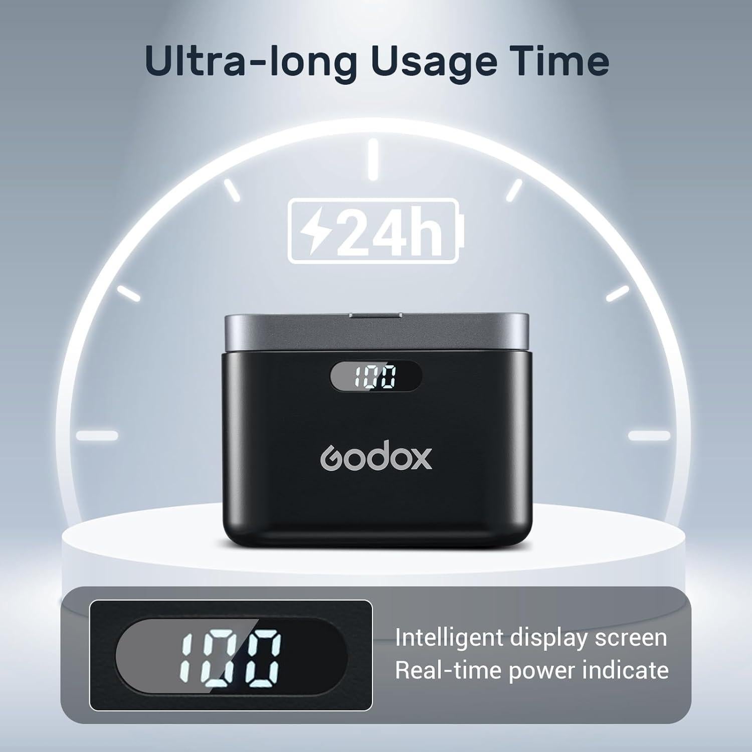 Micrófono Inalámbrico Lavalier Godox WES2 para Cámara y Smartphone