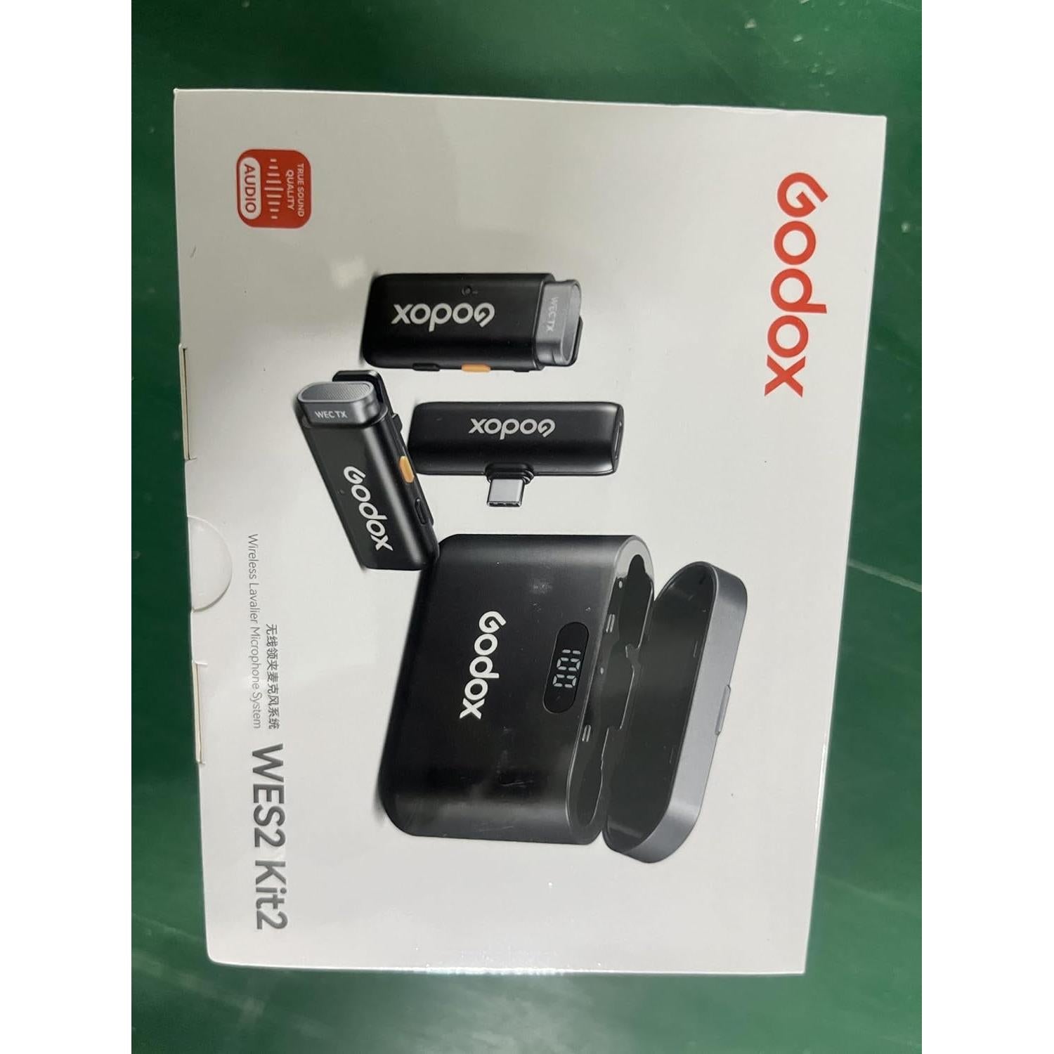 Micrófono Inalámbrico Lavalier Godox WES2 para Cámara y Smartphone