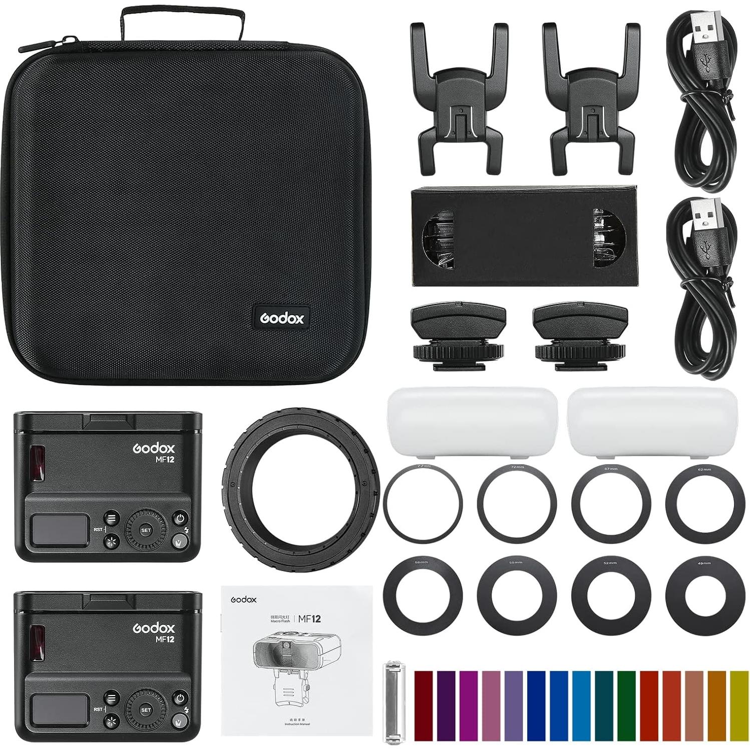 Flash Macro Doble Godox MF12-K2 12W Inalámbrico TTL Manual