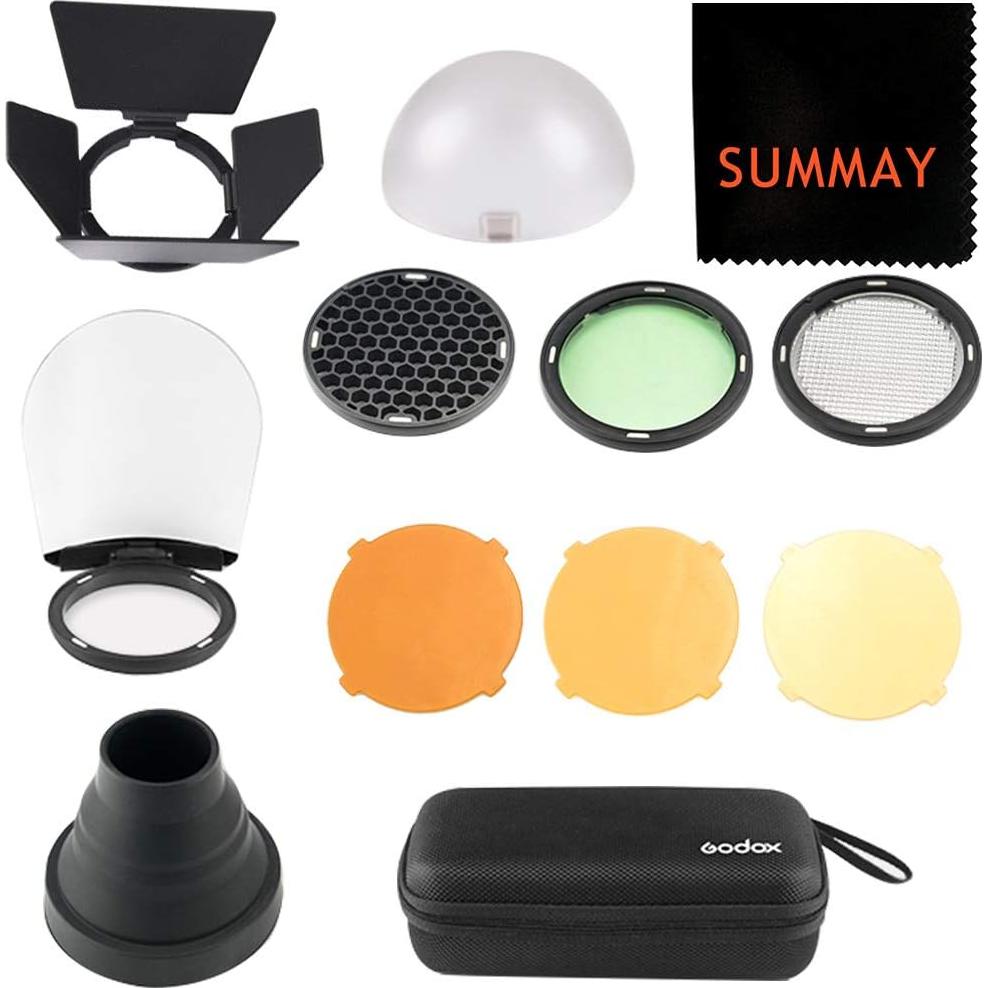 Kit de Accesorios GODOX AK-R1 para Flash AD200 - Difusor, Filtros, Snoot