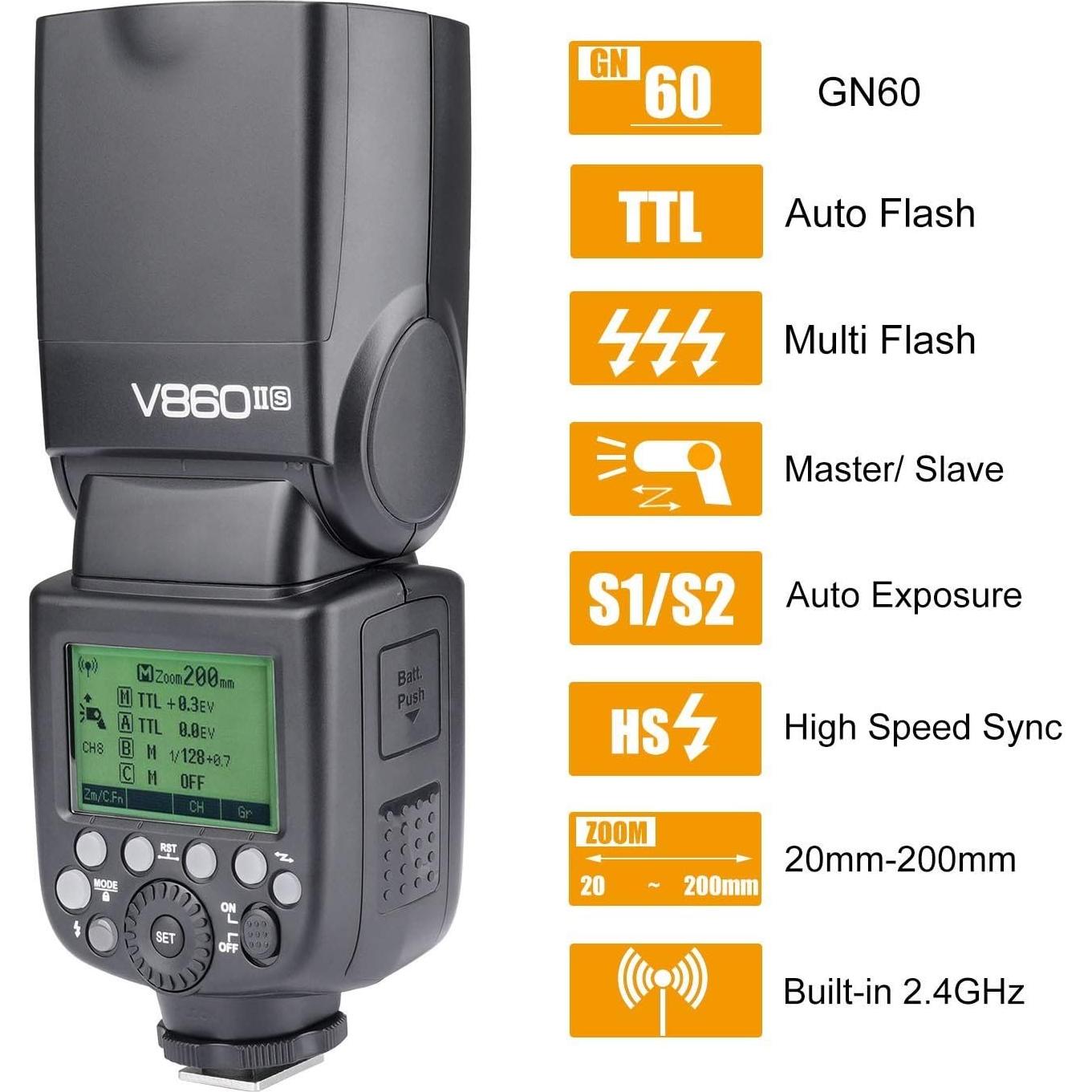 Flash Godox V860II-S TTL Inalámbrico para Cámaras Sony