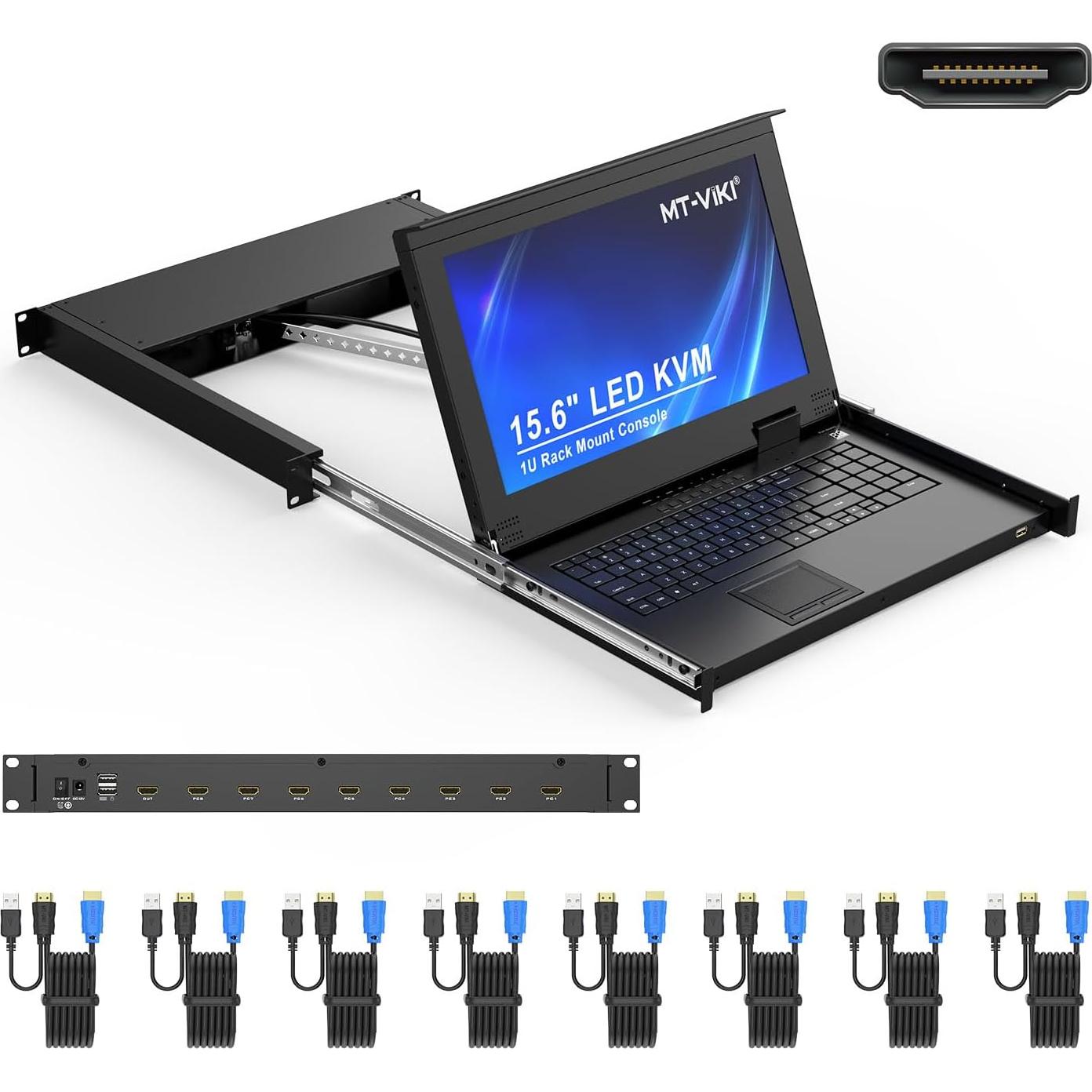 Consola KVM 8 Puertos HDMI MT-VIKI con Adaptador VGA a HDMI