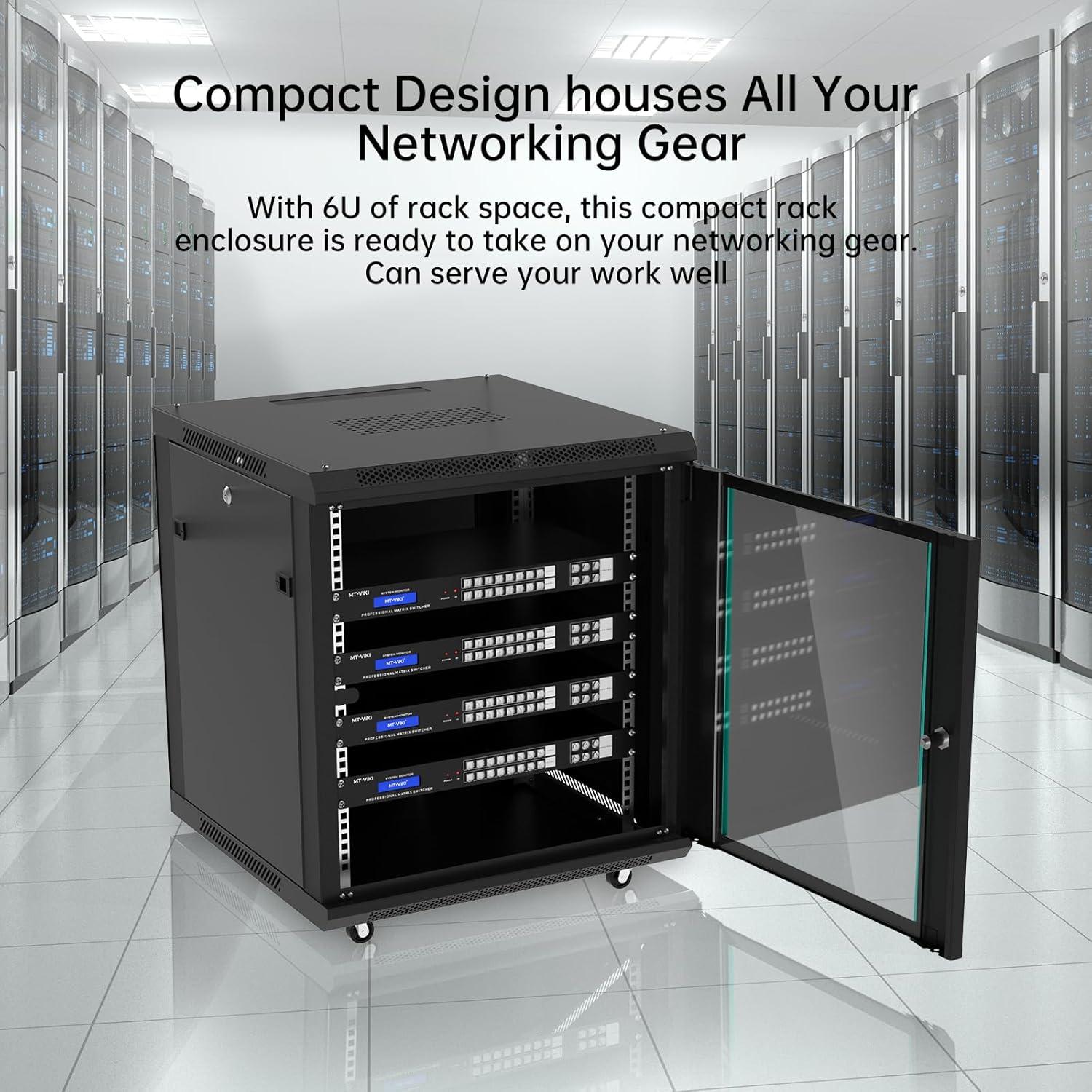 Interruptor KVM VGA 8 Puertos MT-VIKI + Gabinete Pared 12U