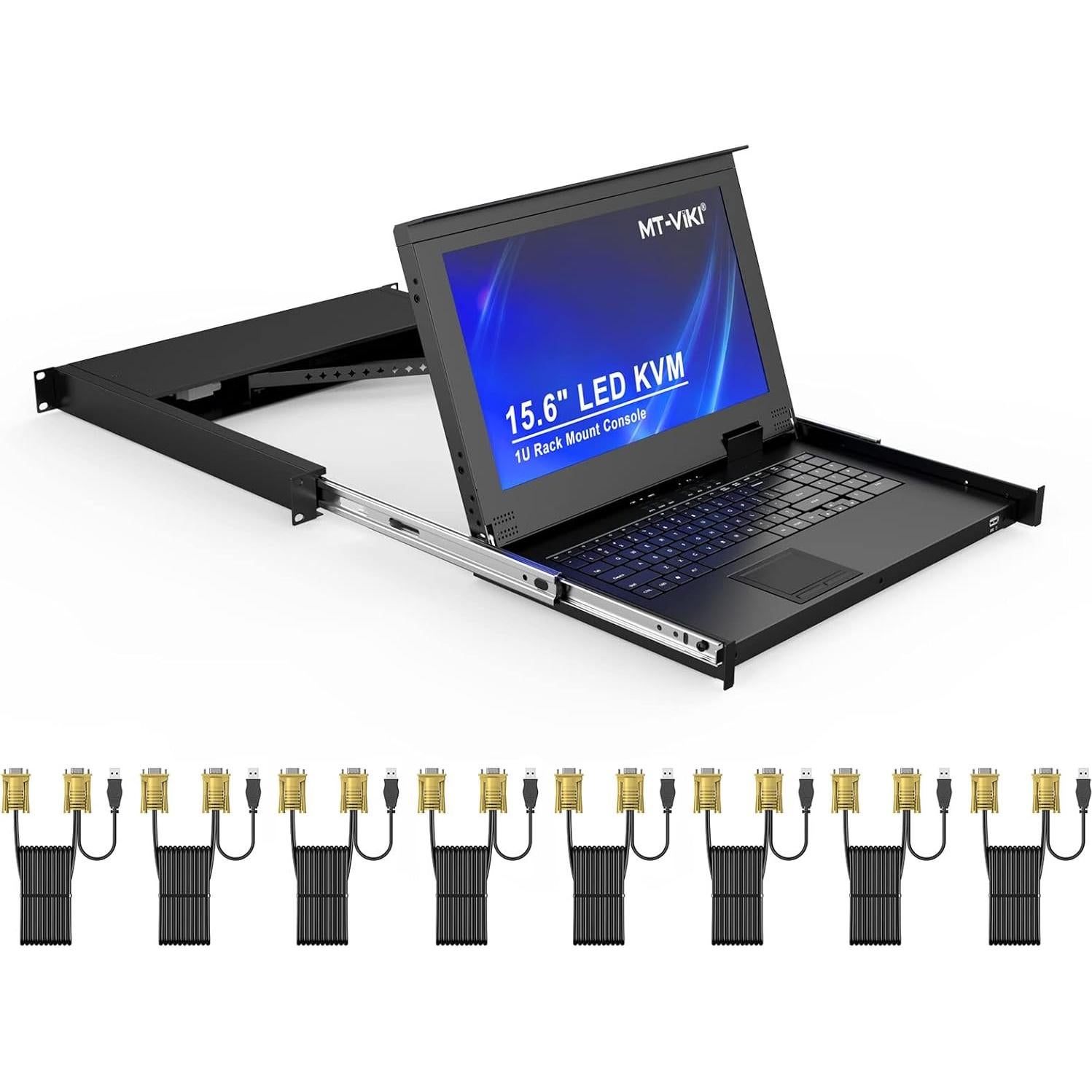 Consola KVM LCD 8 Puertos VGA MT-VIKI + Gabinete Rack 12U