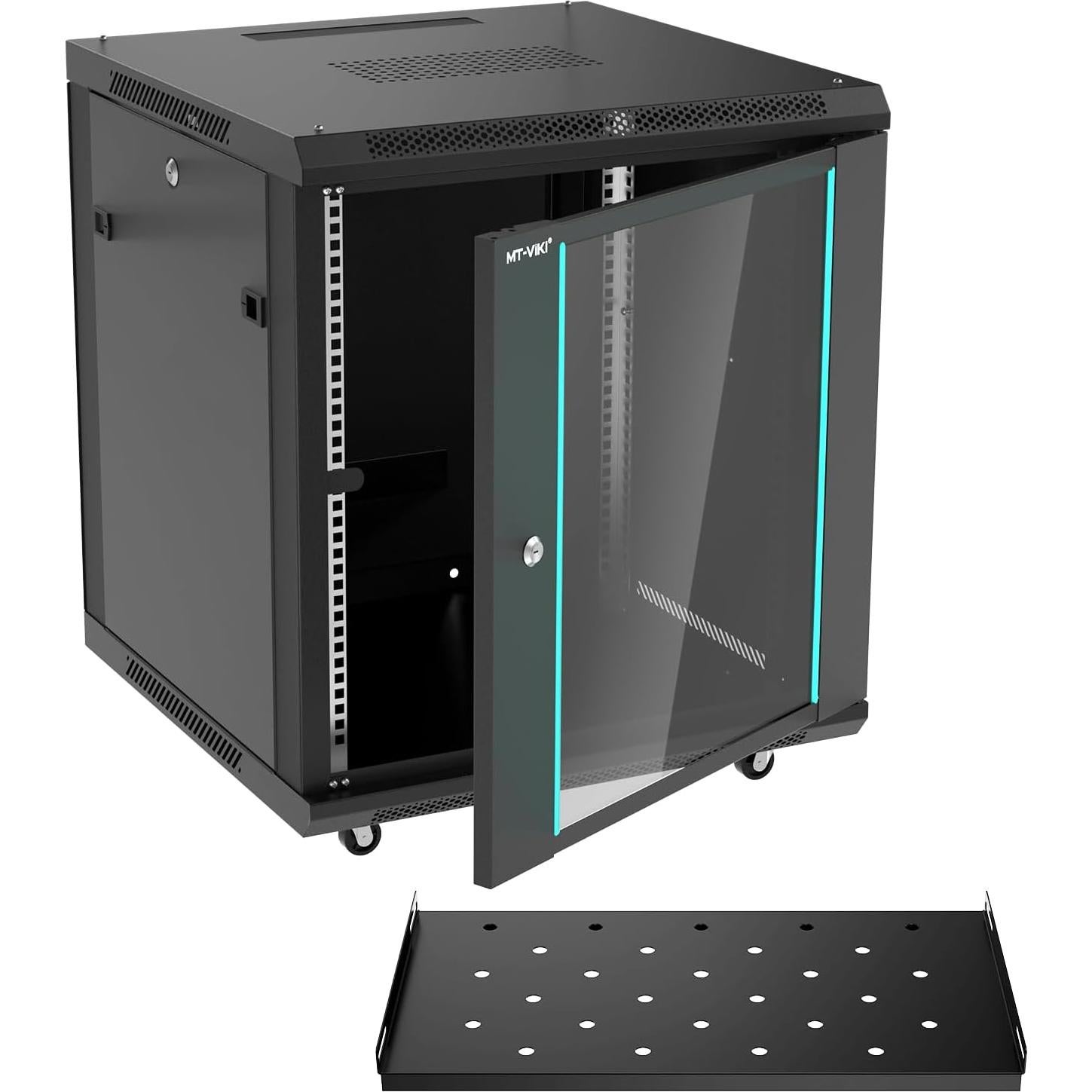Consola KVM LCD 8 Puertos VGA MT-VIKI + Gabinete Rack 12U
