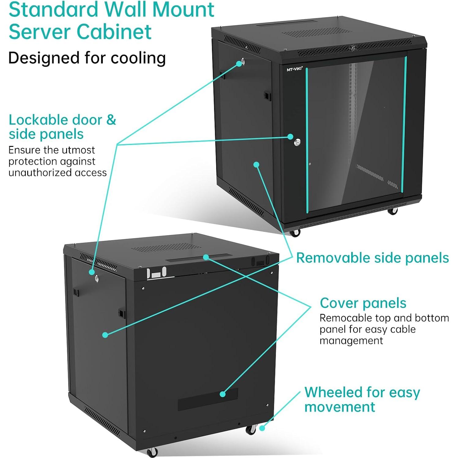 Consola KVM LCD 8 Puertos VGA MT-VIKI + Gabinete Rack 12U