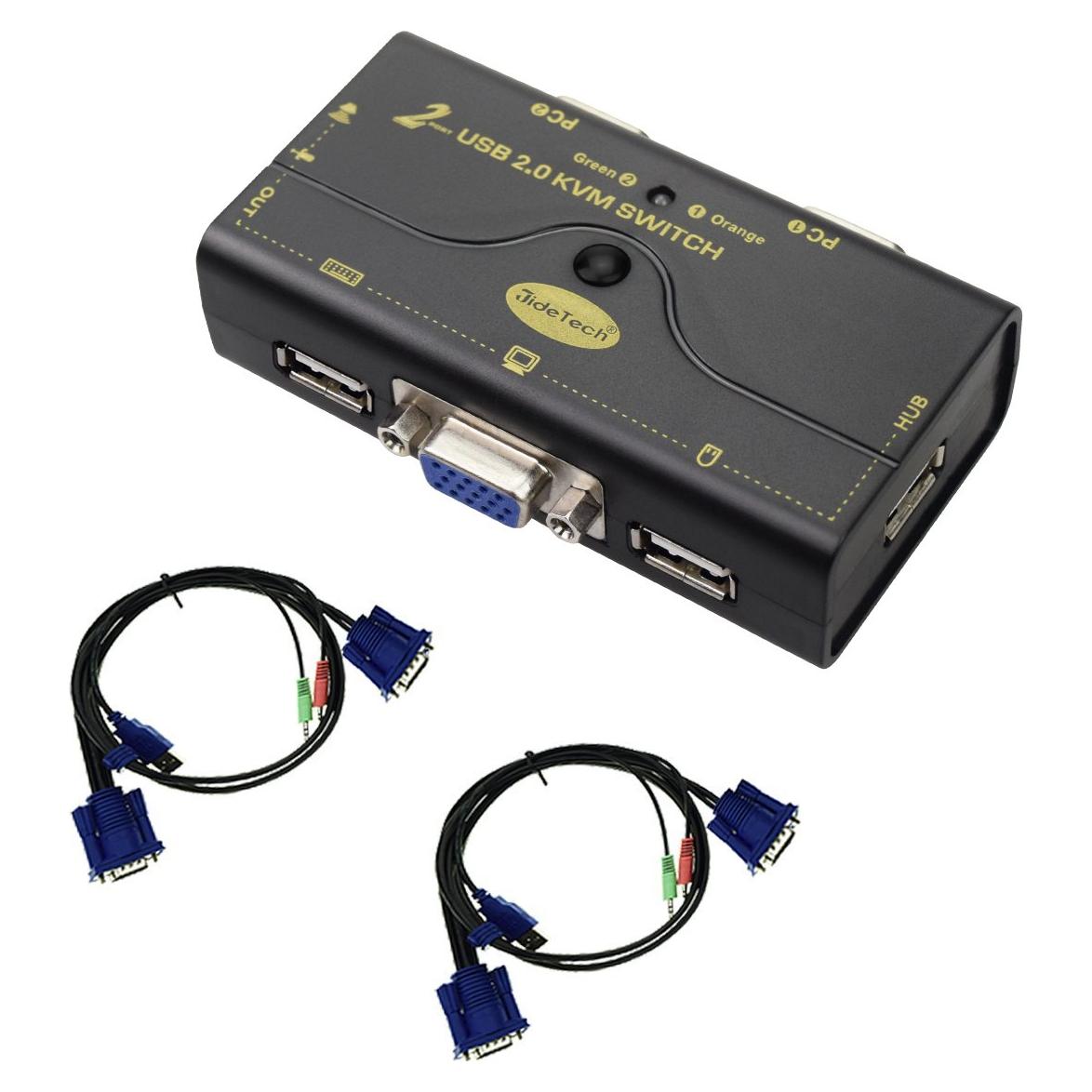 Interruptor KVM USB 2.0 JideTech 2 Puertos VGA 2048x1536