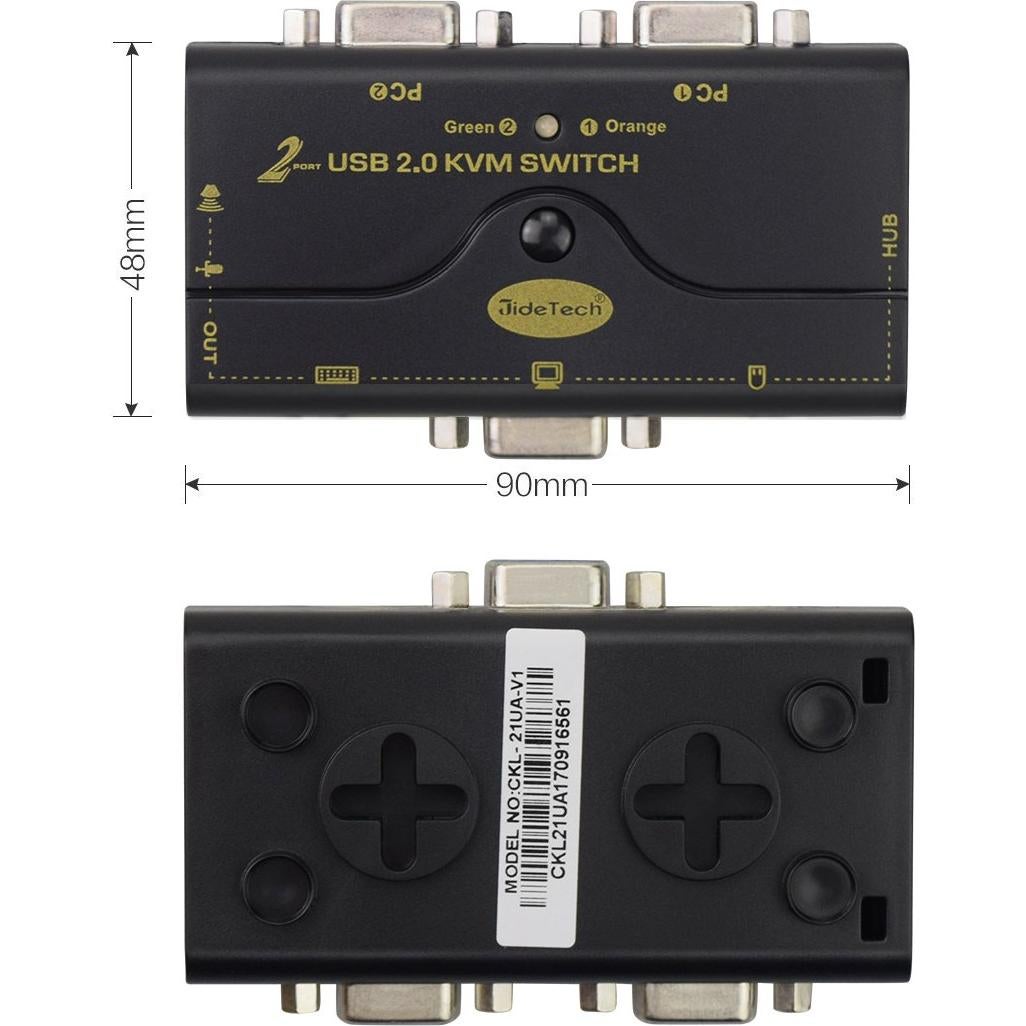 Interruptor KVM USB 2.0 JideTech 2 Puertos VGA 2048x1536