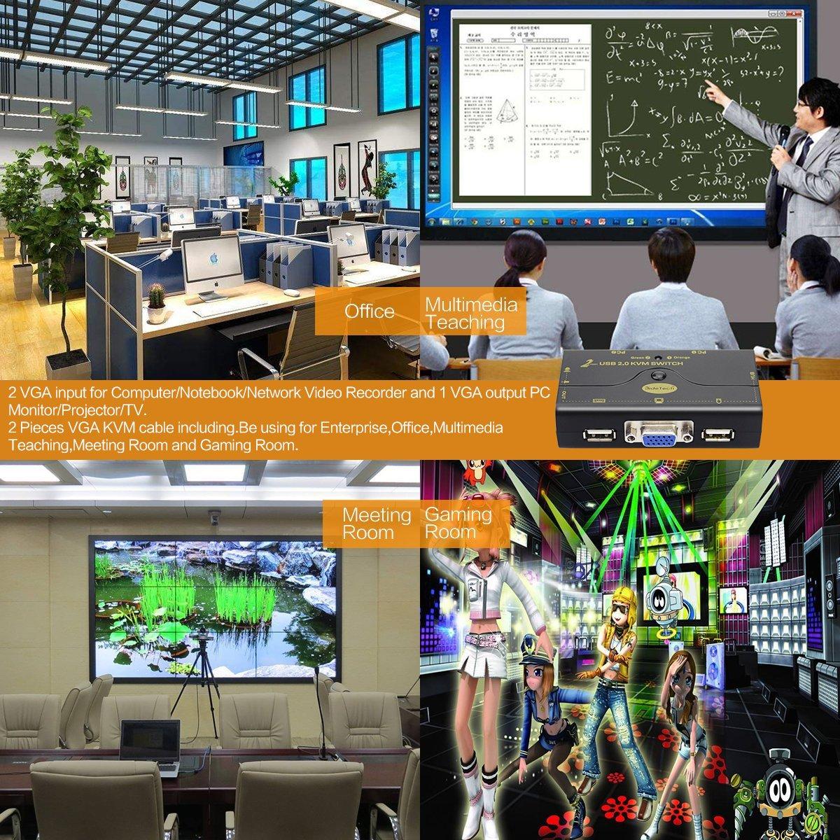 Interruptor KVM USB 2.0 JideTech 2 Puertos VGA 2048x1536