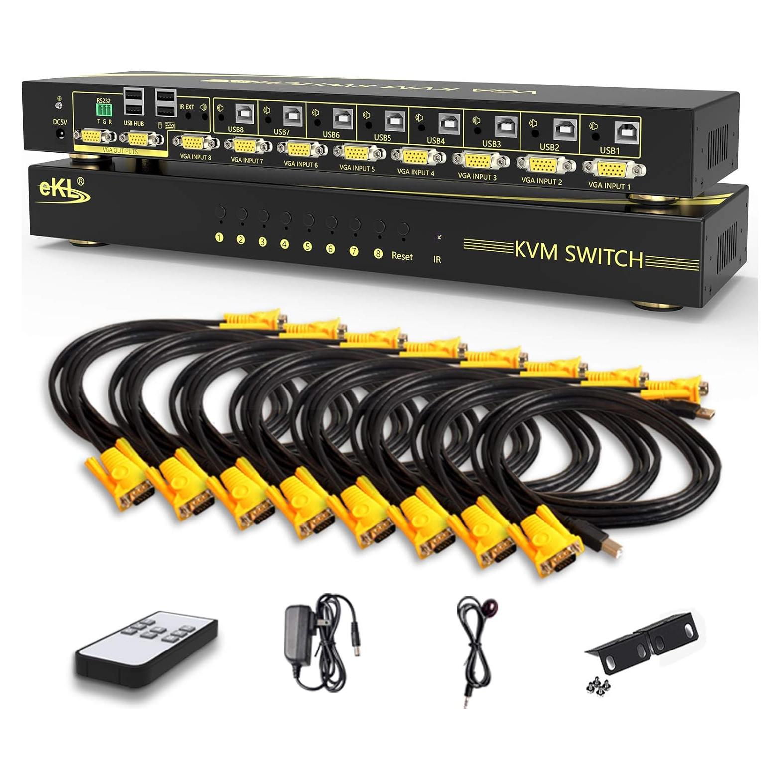 Interruptor KVM Automático 8 Puertos VGA eKL EKL-81U