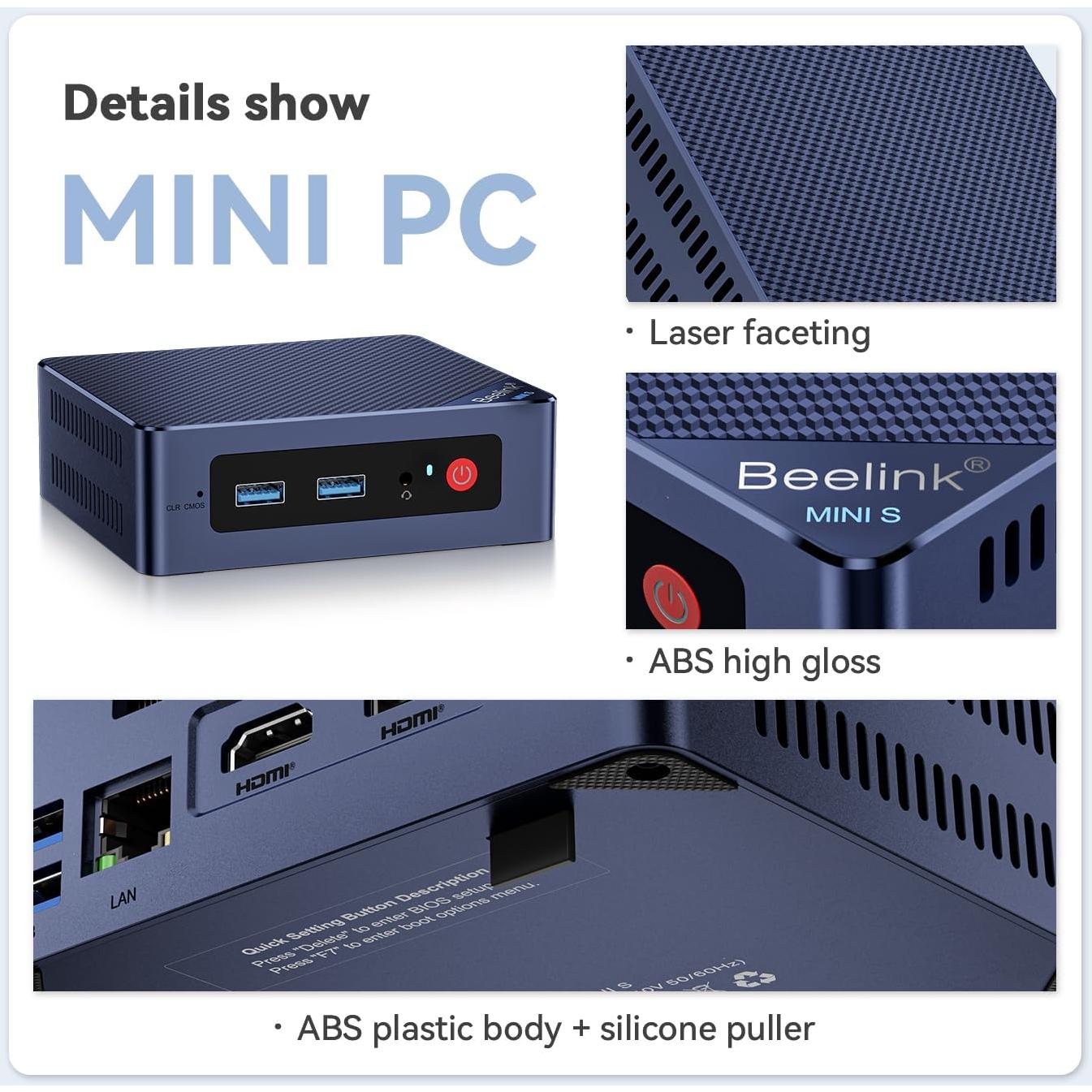 Mini PC Beelink MINIS S12 Pro 16GB RAM 500GB SSD 4K HDMI