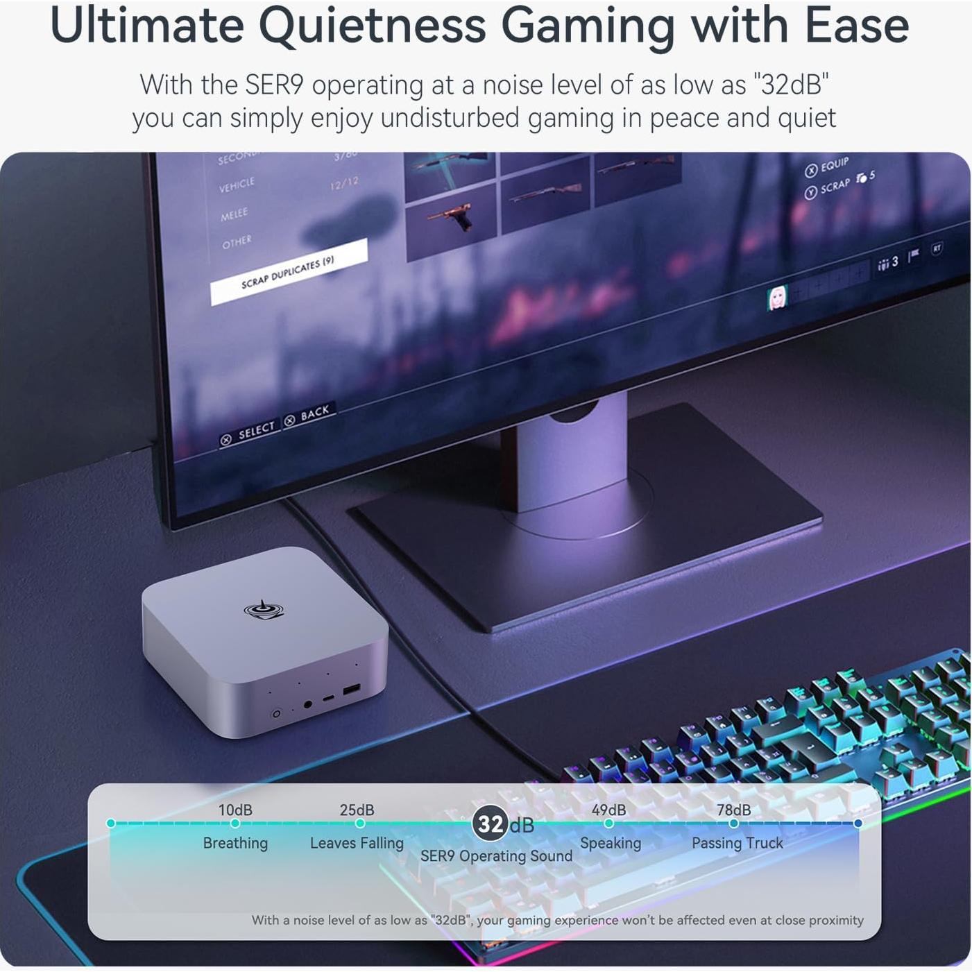 Mini PC Beelink SER9 Pro AMD Ryzen 9 32GB 1TB SSD Triple Pantalla