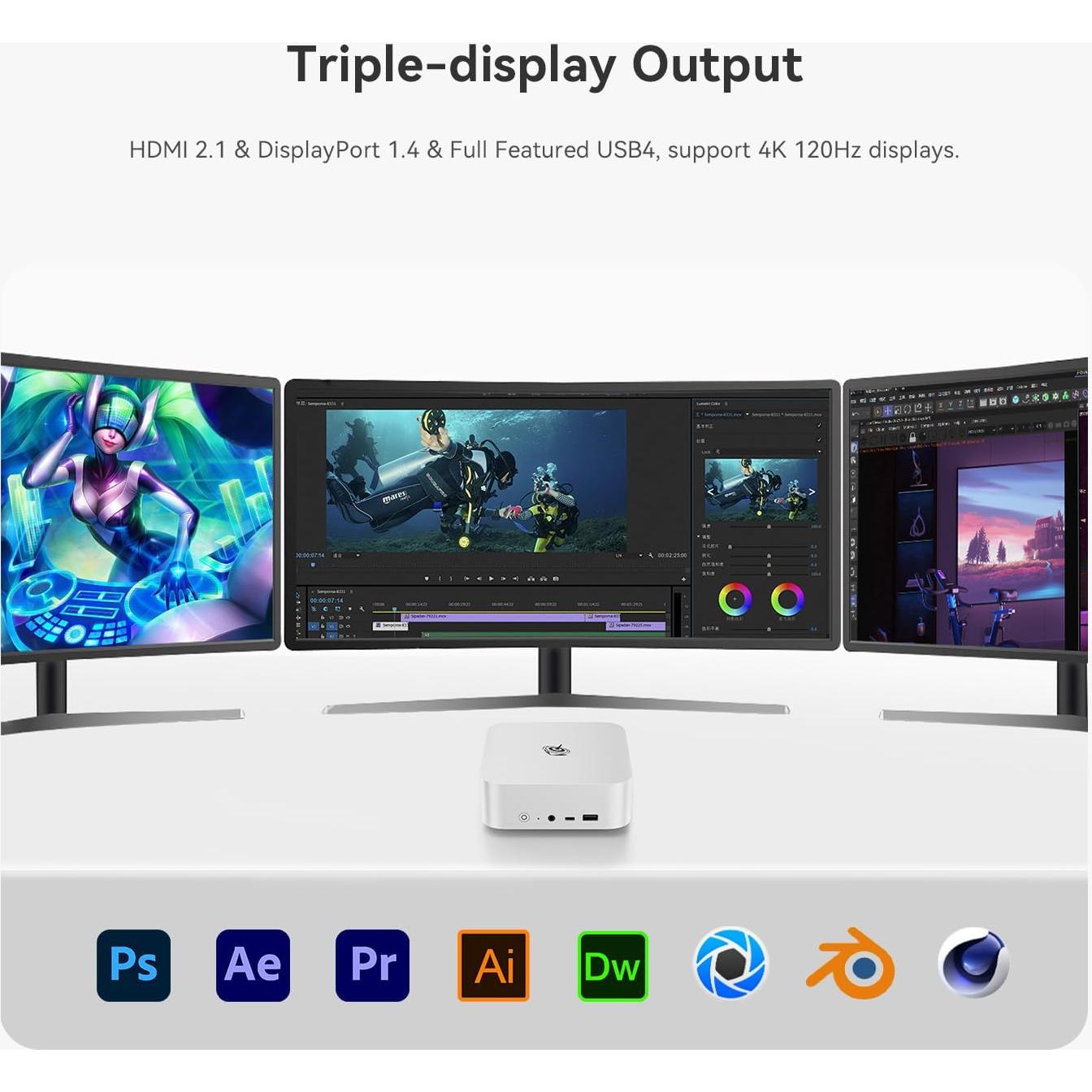 Mini PC Beelink SER8, AMD Ryzen 7 8745HS, 24GB RAM, 1TB SSD