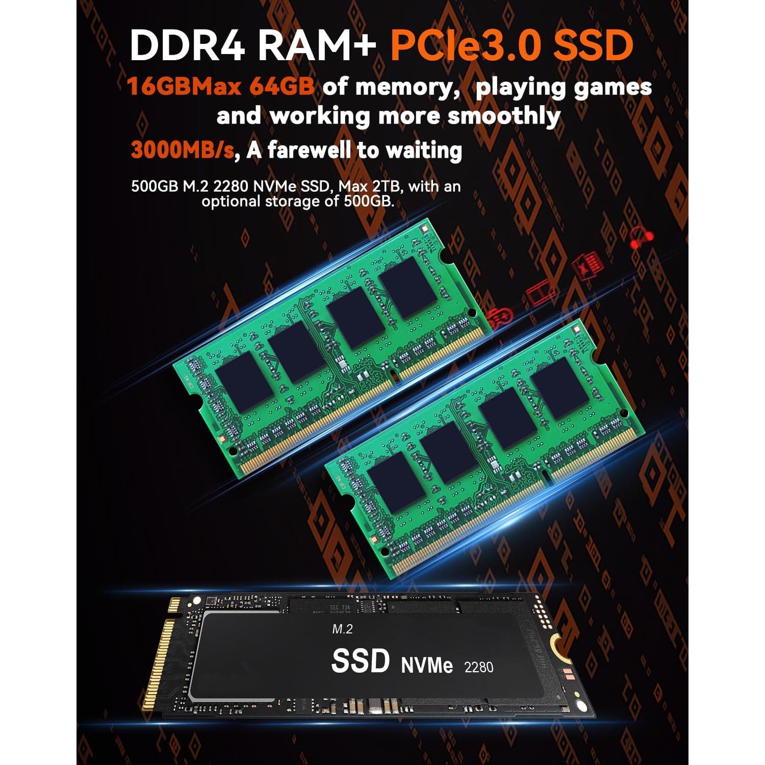 Mini PC Beelink SER5, AMD Ryzen 5 5500U, 16GB RAM, 500GB SSD