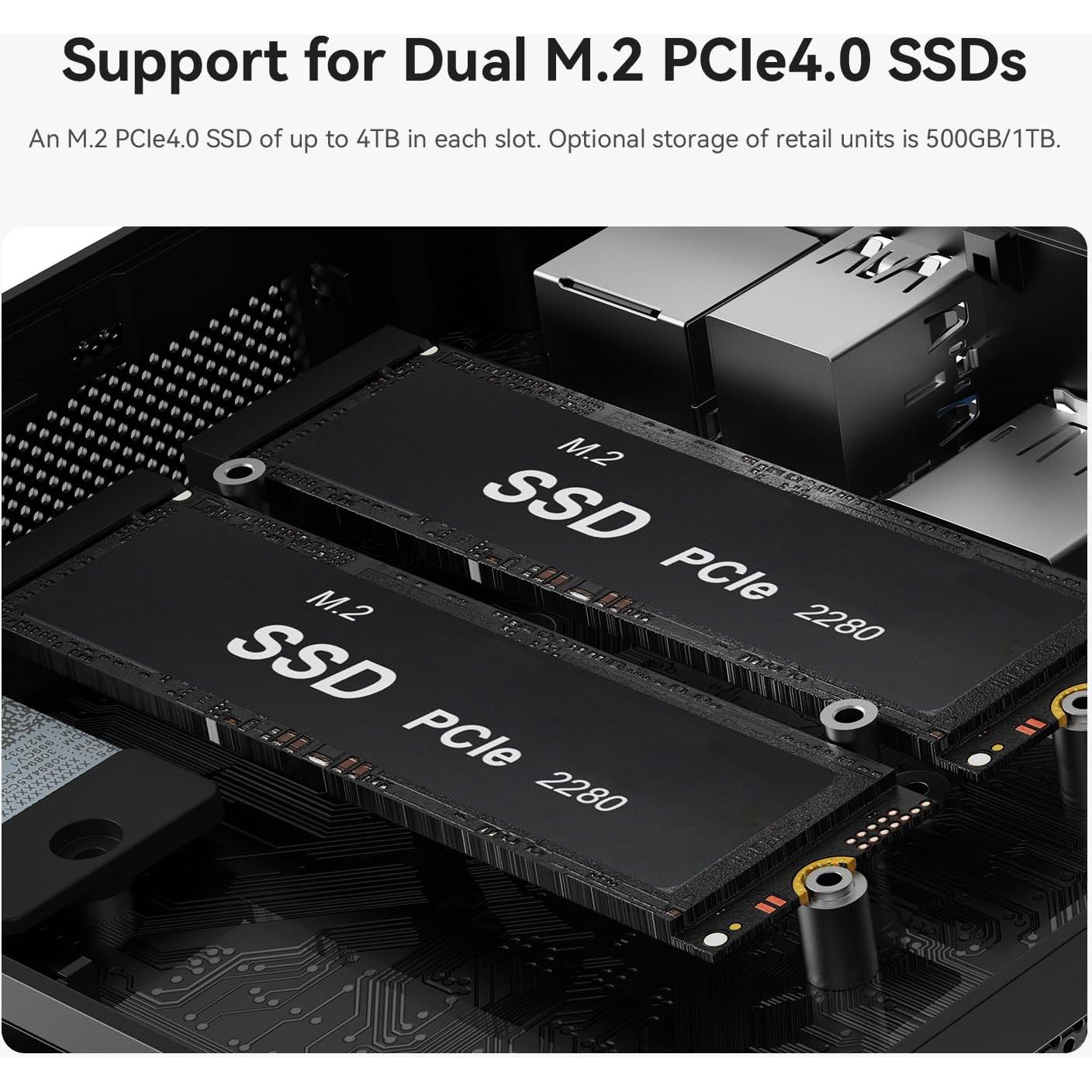 Mini PC Beelink SER5 6800U, 32GB RAM, 500GB SSD, 4K