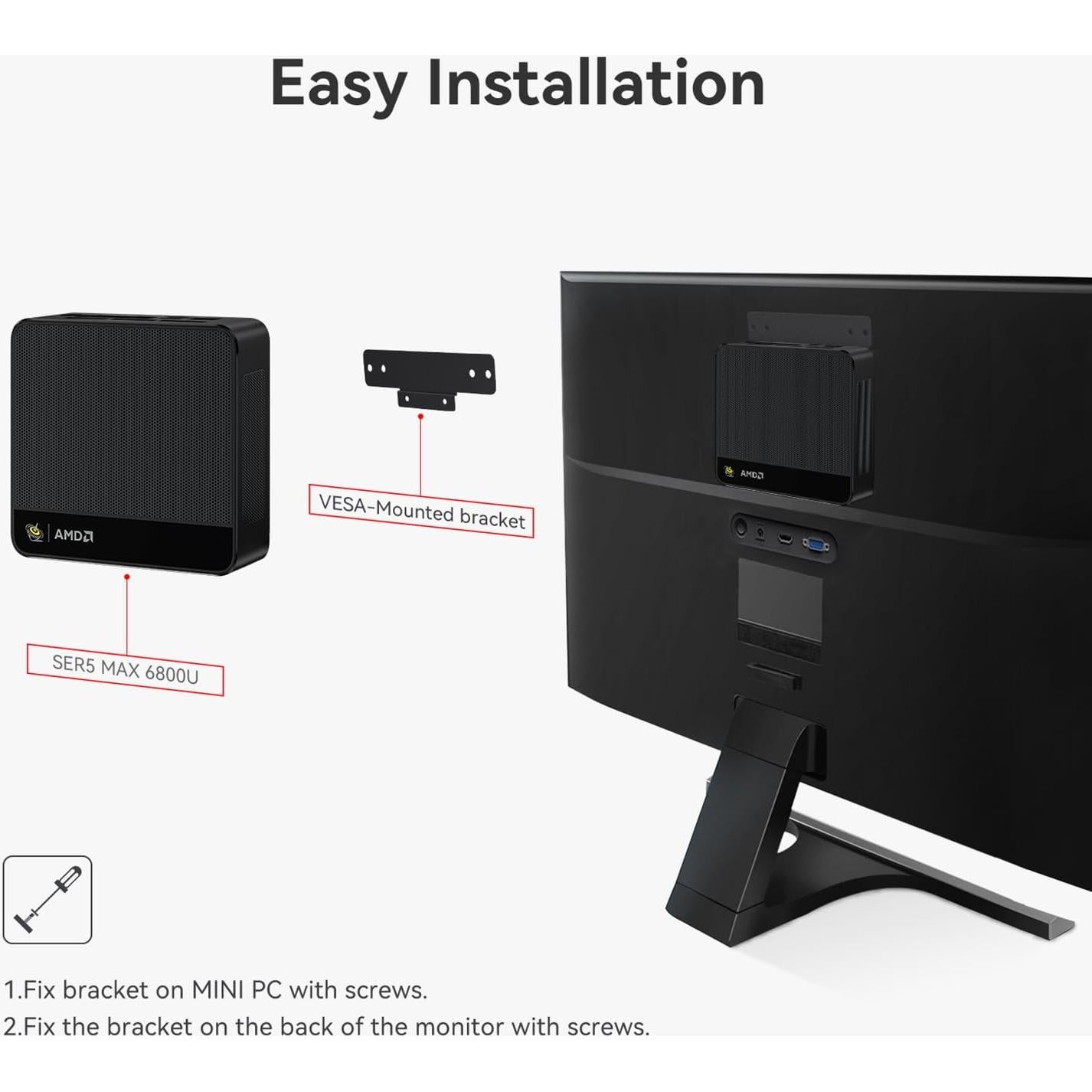 Mini PC Beelink SER5 6800U, 32GB RAM, 500GB SSD, 4K
